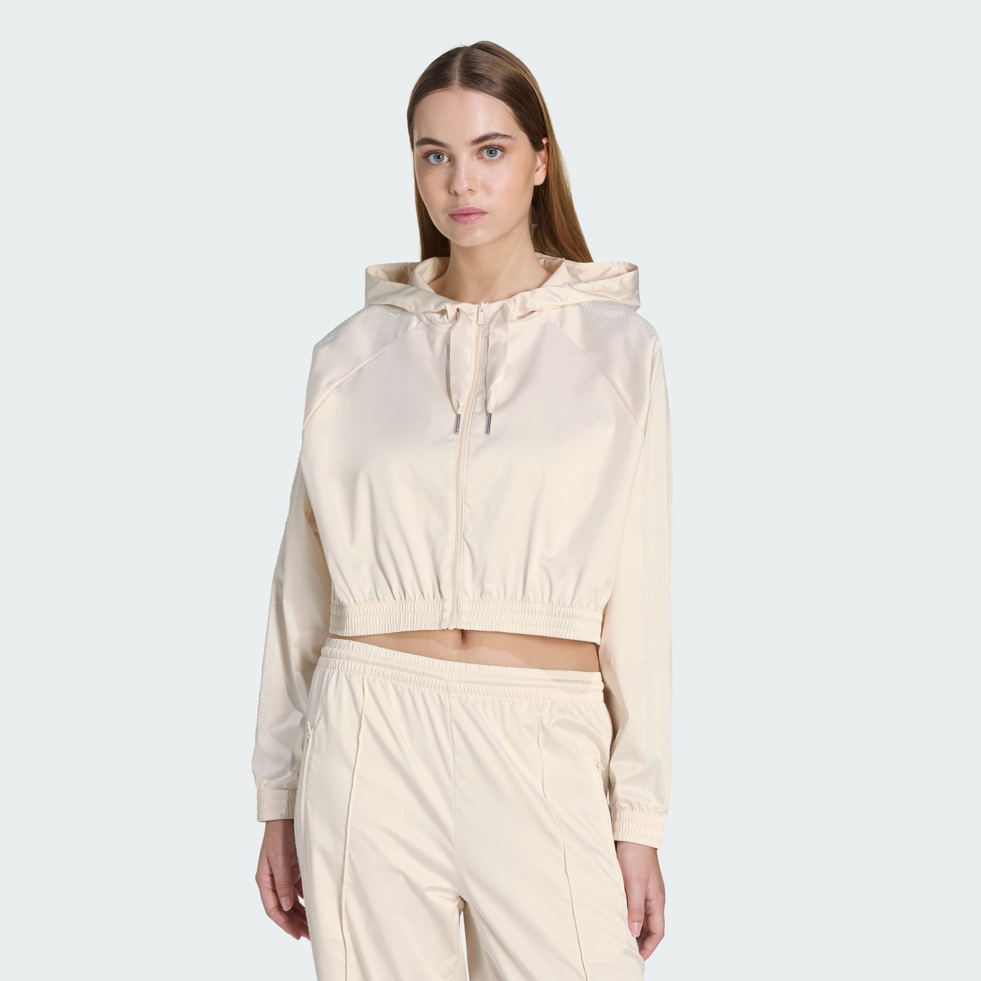 adidas Originals Kapuzensweatjacke PEARL CROPPED ZIP KAPUZENJACKE (1-tlg)