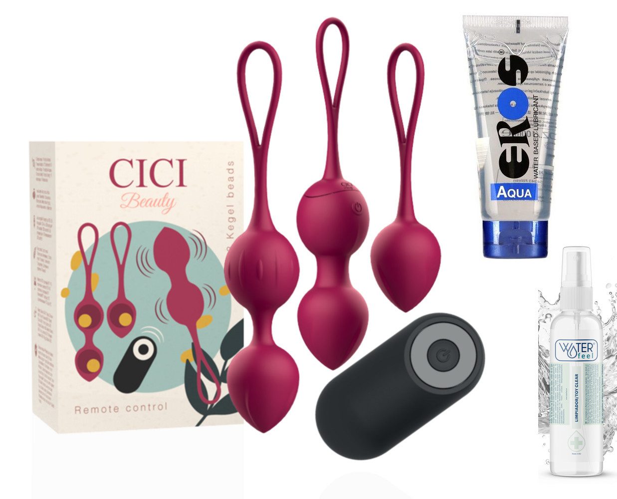 CICI BEAUTY Beckenbodentrainer Beckenboden 3er Set Beckenbodenkugel Damen Premium Silikon, Set, 5-tlg., 3er Set, Kräftigung der Becken- und Unterleibsmuskulatur