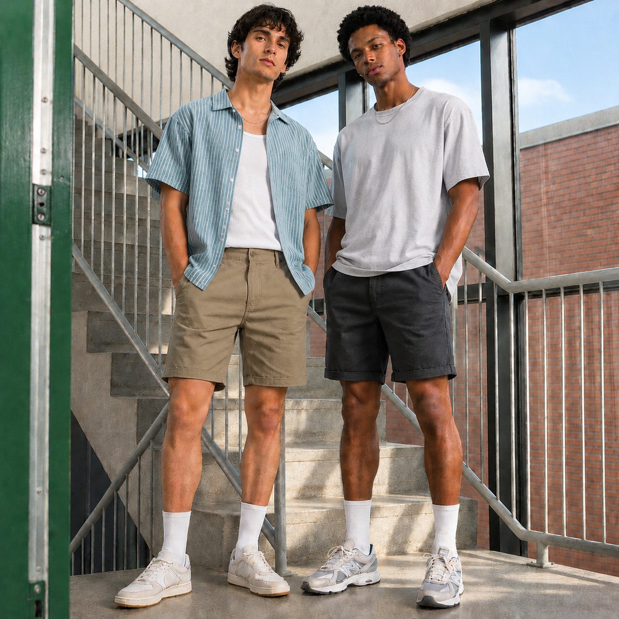 S&S Chinoshorts Herren Shorts Hosen Kurze Bermuda Baumwolle Shorts (Packung, 1-tlg., Chino Shorts) Herren Bermuda Chino Short mit Taschen