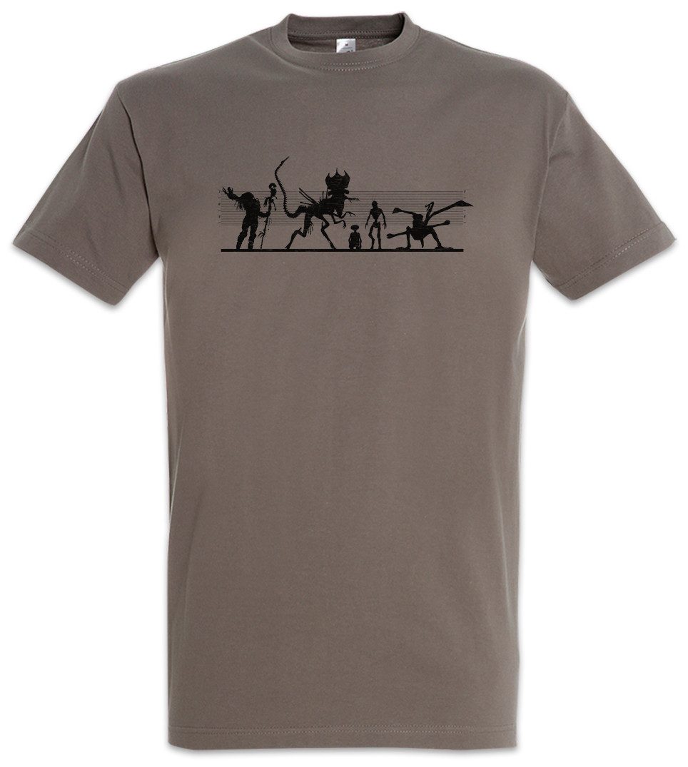 Urban Backwoods Print-Shirt Alien Suspects Herren T-Shirt Predator Fun District E.T. Section 9 (1-tlg) Aliens Alien ET Verdächtige