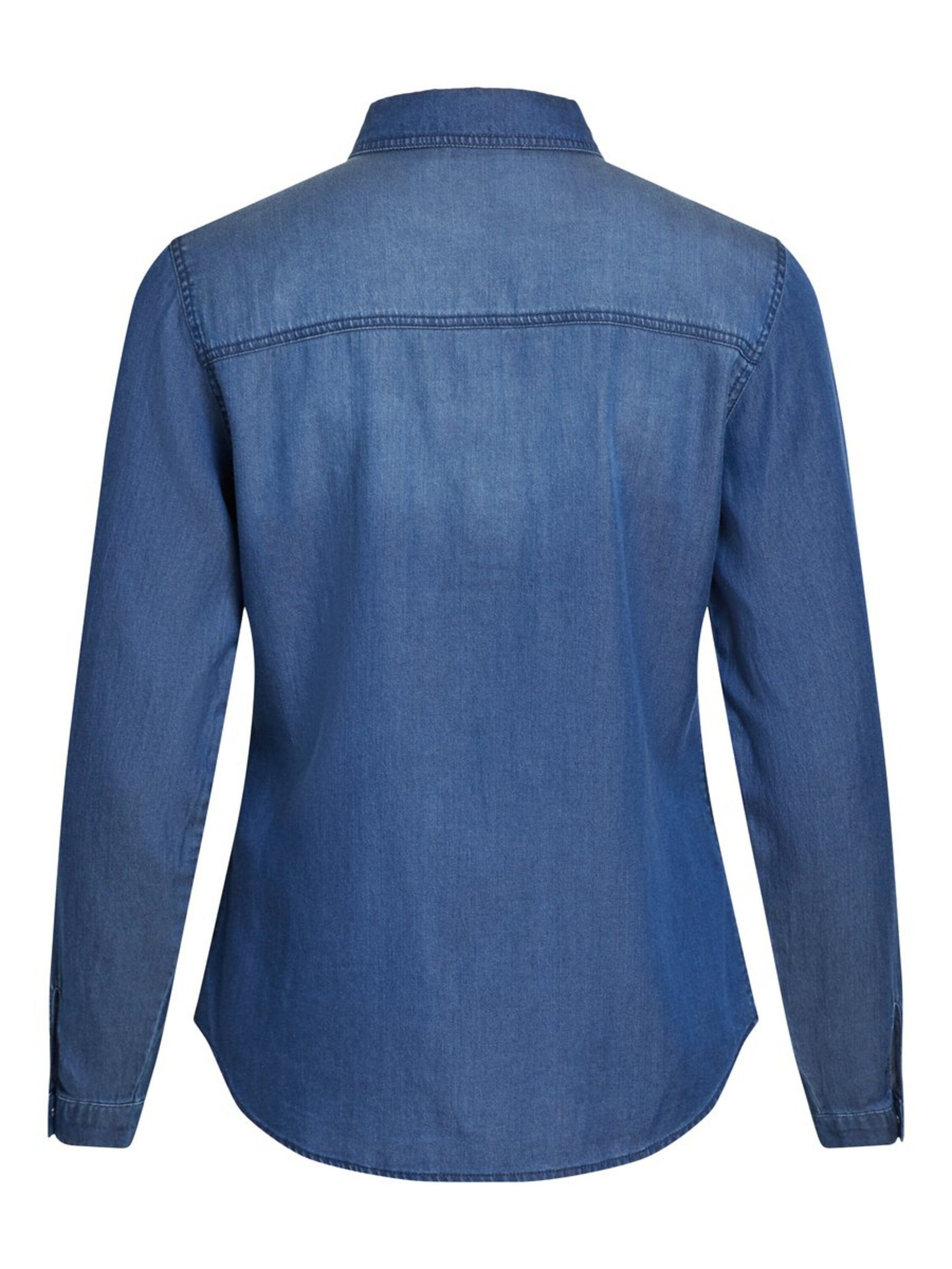 Vila Jeansbluse VIBista (1-tlg) Drapiert/gerafft günstig online kaufen