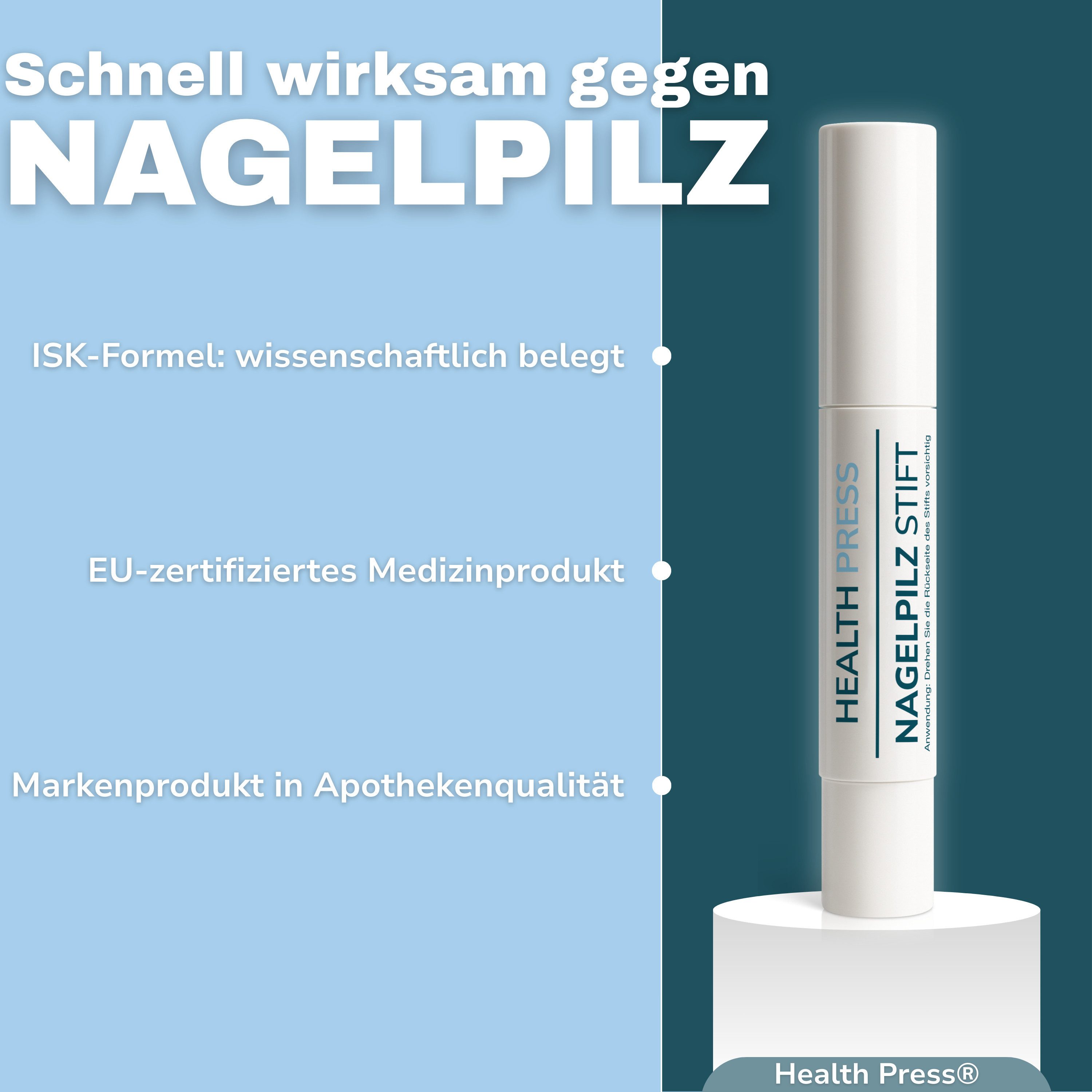 Health Press Nagelpflegestift Nagelpilzkur – Nagelpilz Lack, Medizinprodukt