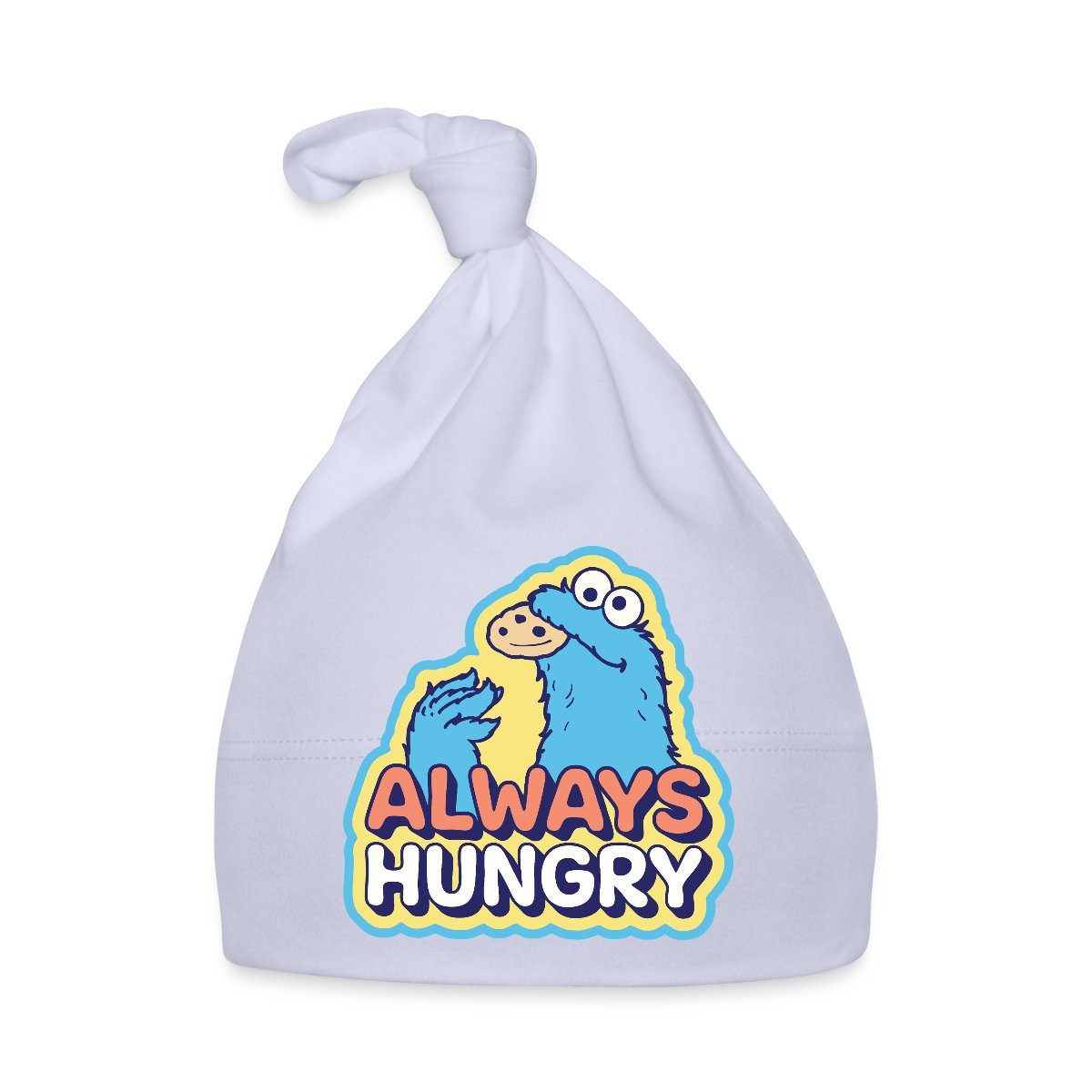 Spreadshirt Beanie Sesamstraße Krümelmonster Design Always Hungry Baby Bio-Mütze (1-St)