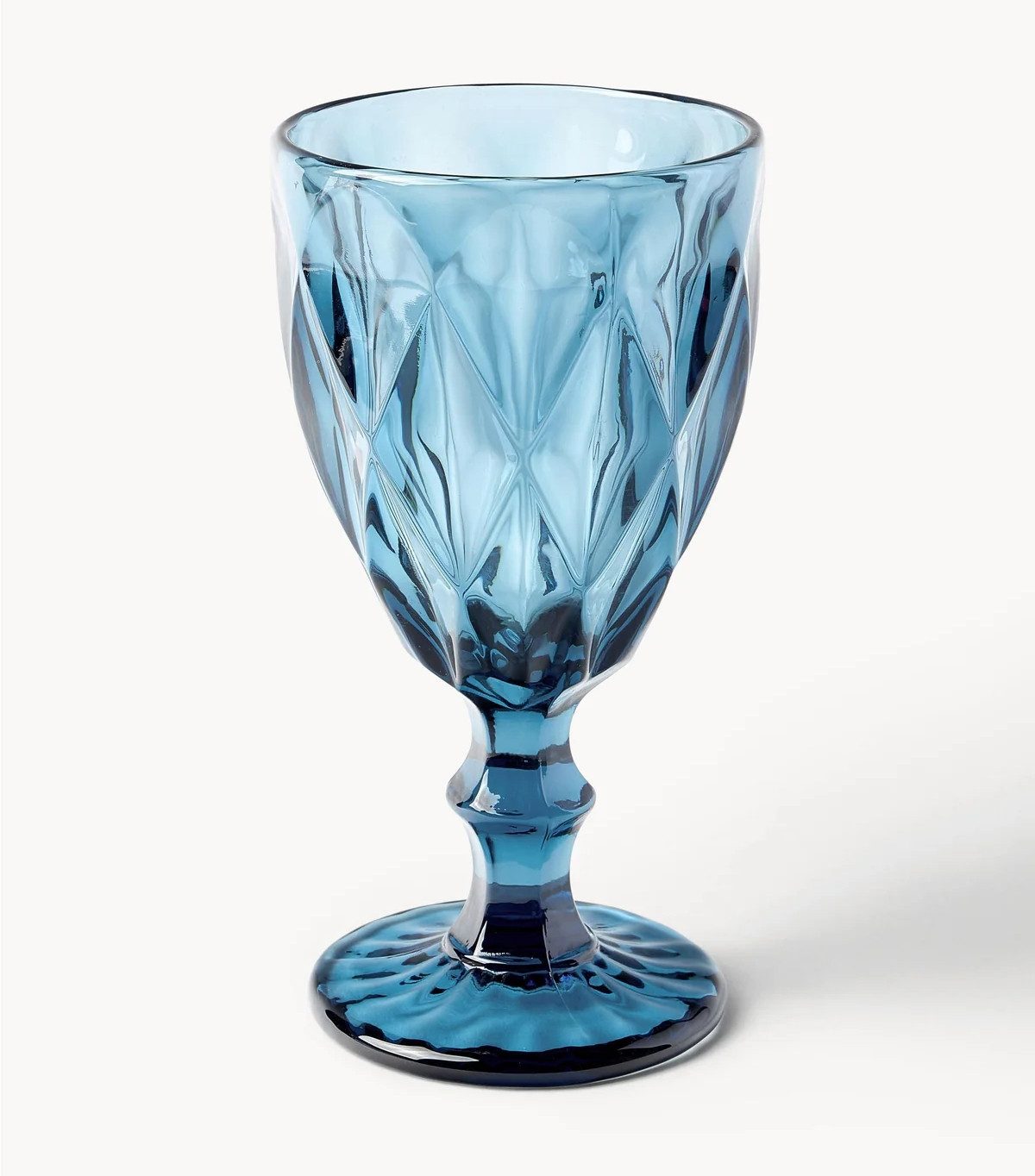 Cheffinger Gläser-Set Weingläser Weinglas Trinkglas 6'er Set 240ml blau mit Muster, Material: Glas