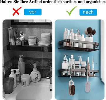 Novzep Duschablage 2 Stück Duschkorb,Duschregal Ohne Bohren bis 10 KG