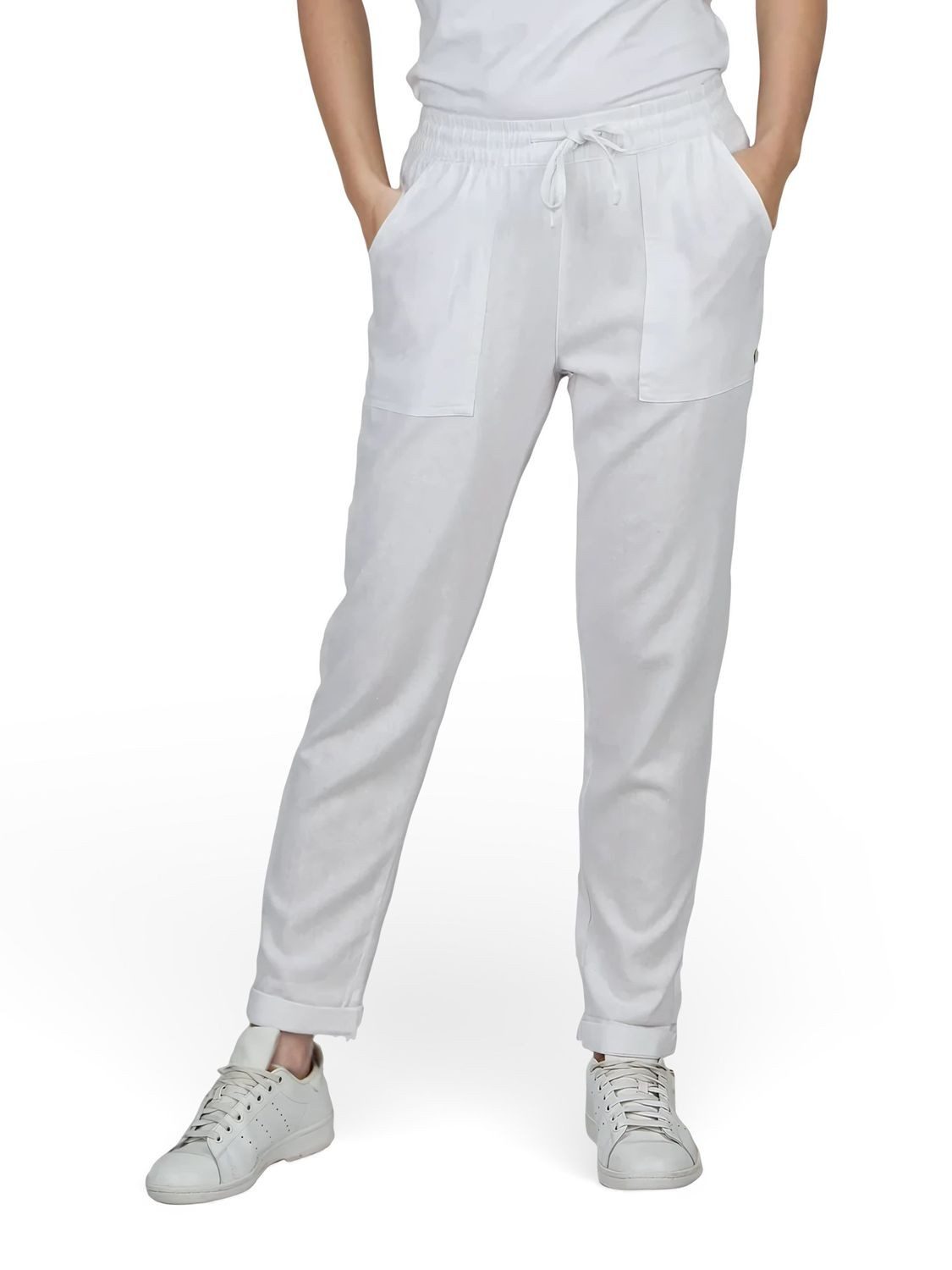DENIMFY Chinohose Damen Leinenhose DFLinda Regular Fit Sommer Freizeithose mit Taschen