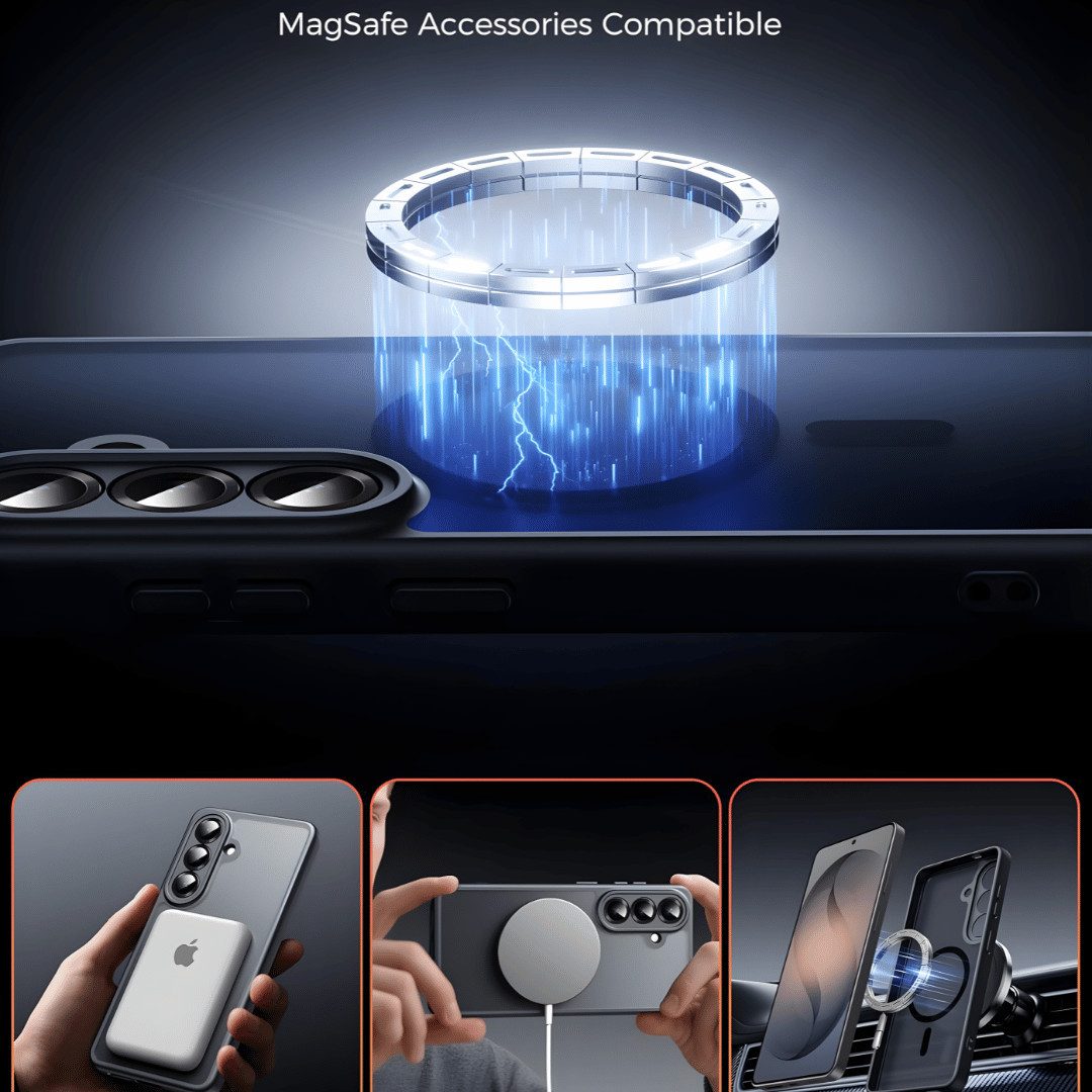 SmartUP Smartphone-Hülle + 2X Schutzglas für Samsung Galaxy S26 Plus Panzerfolie MagSafe Case, MagSafe-Technologie – Bild 5 von 5