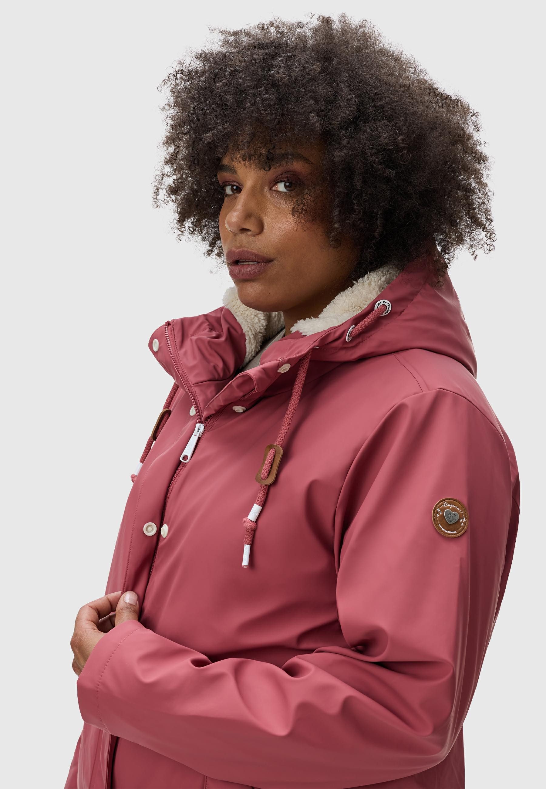 Ragwear Regenjacke Marge warm gefütterter Damen Winter Regenmantel