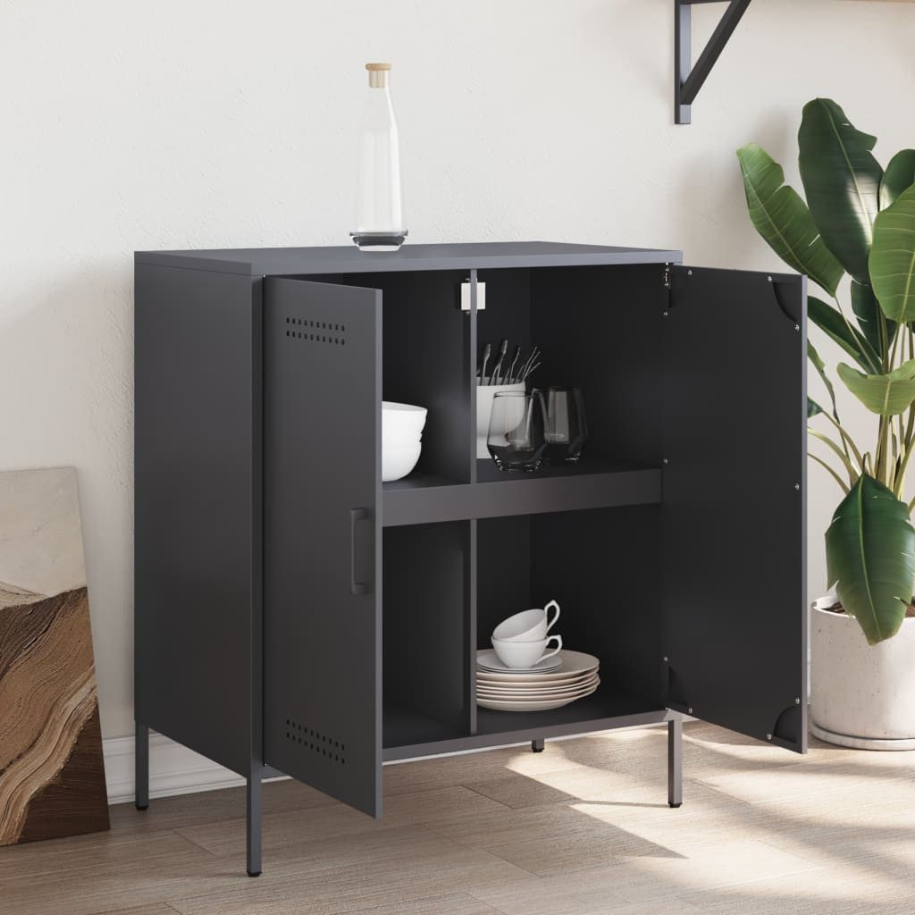 vidaXL Sideboard Sideboard Anthrazit 68x39x79 cm günstig online kaufen