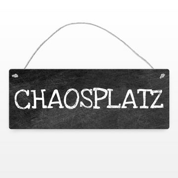 speecheese Metallschild Chaosplatz Metallschild das perfekte Türschild für das Kinderzimmer