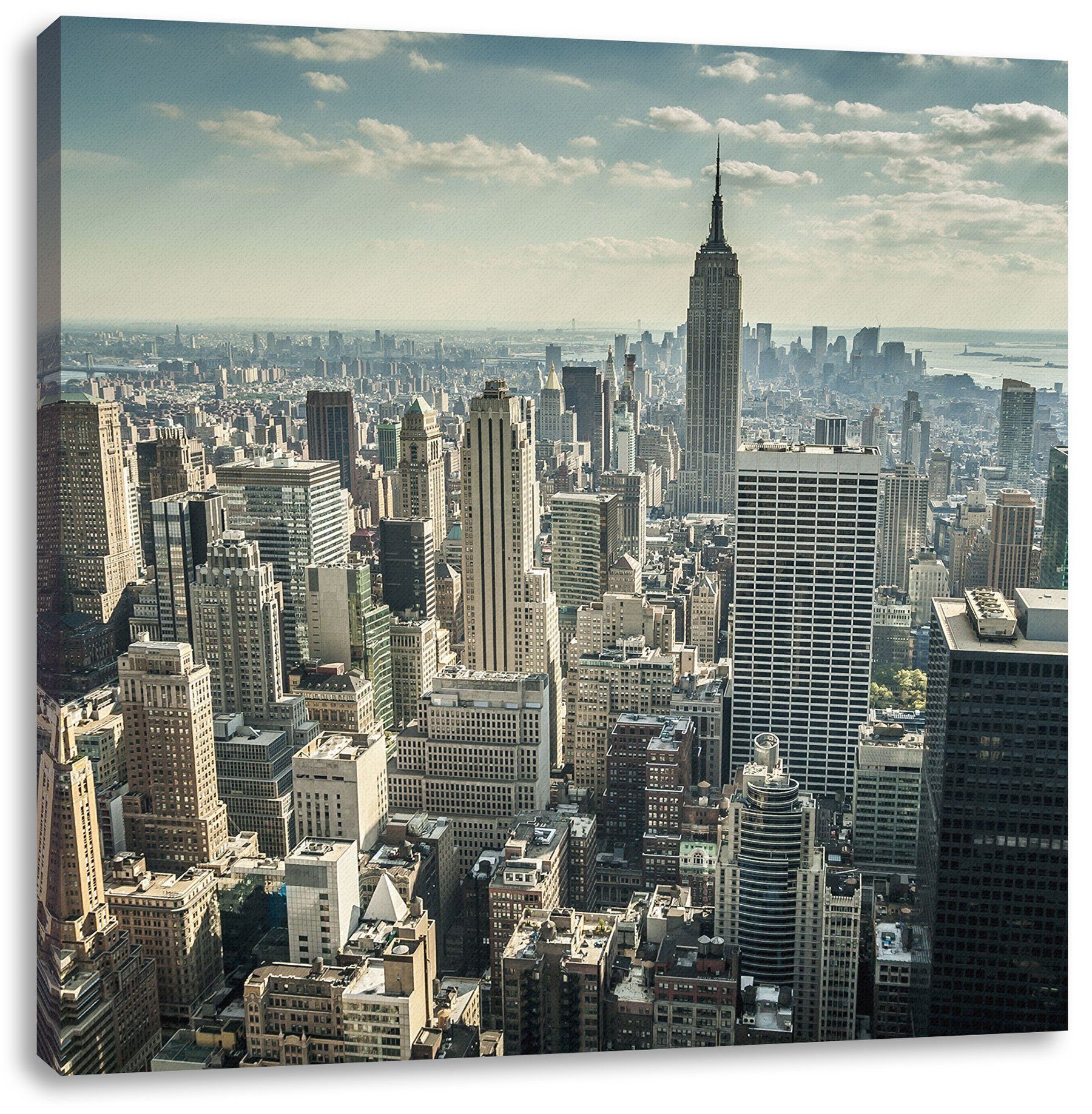 Pixxprint Leinwandbild New York bei Tag, New York bei Tag (1 St), Leinwandbild fertig bespannt, inkl. Zackenaufhänger