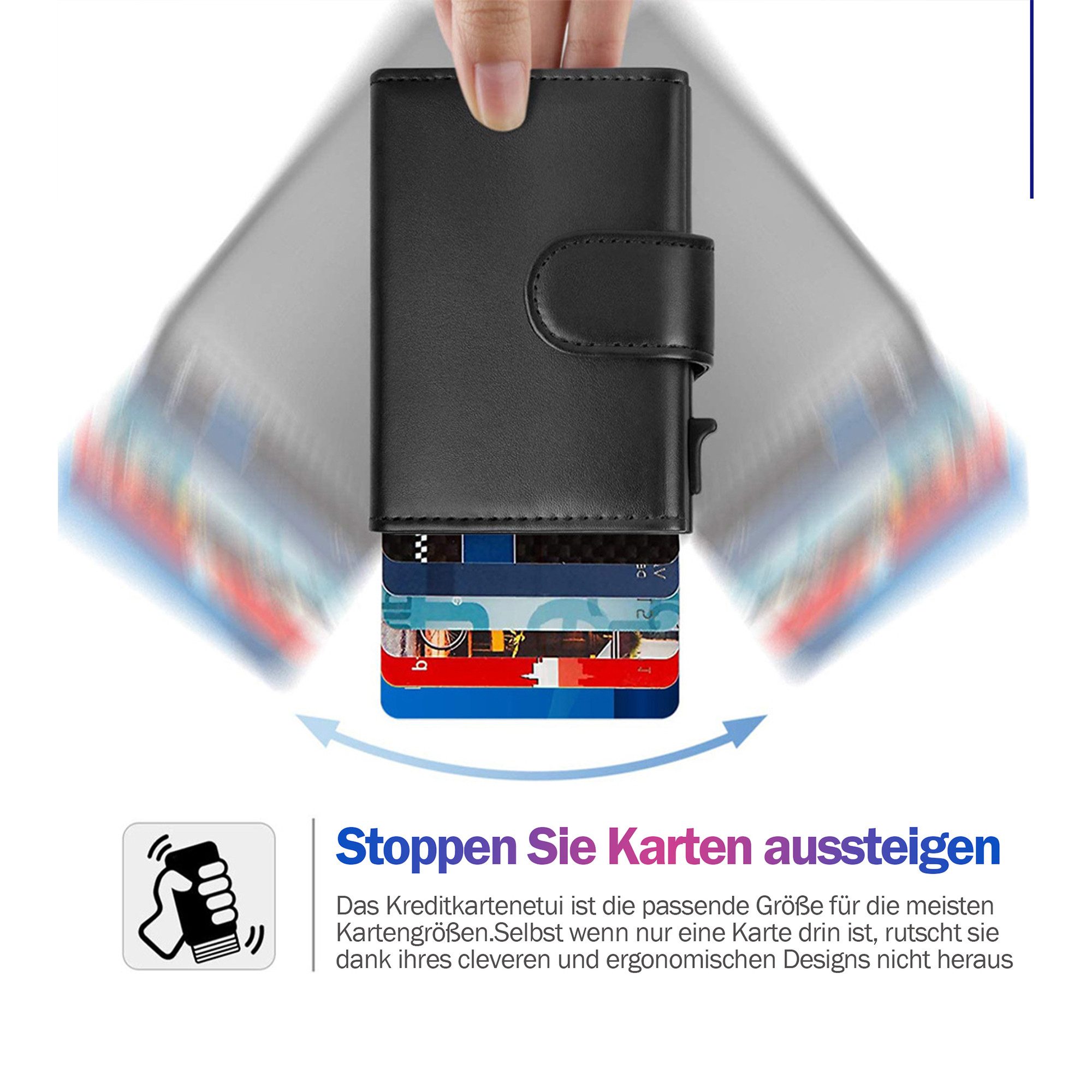 ibettertec Geldbörse Slim Wallet mit Münzfach,Herren Geldbörse,Card Holder Wallet (Mini Geldbörse Herren&Damen klein,Weihnachtsgeschenk, Kreditkartenetui Portem – Bild 5 von 5