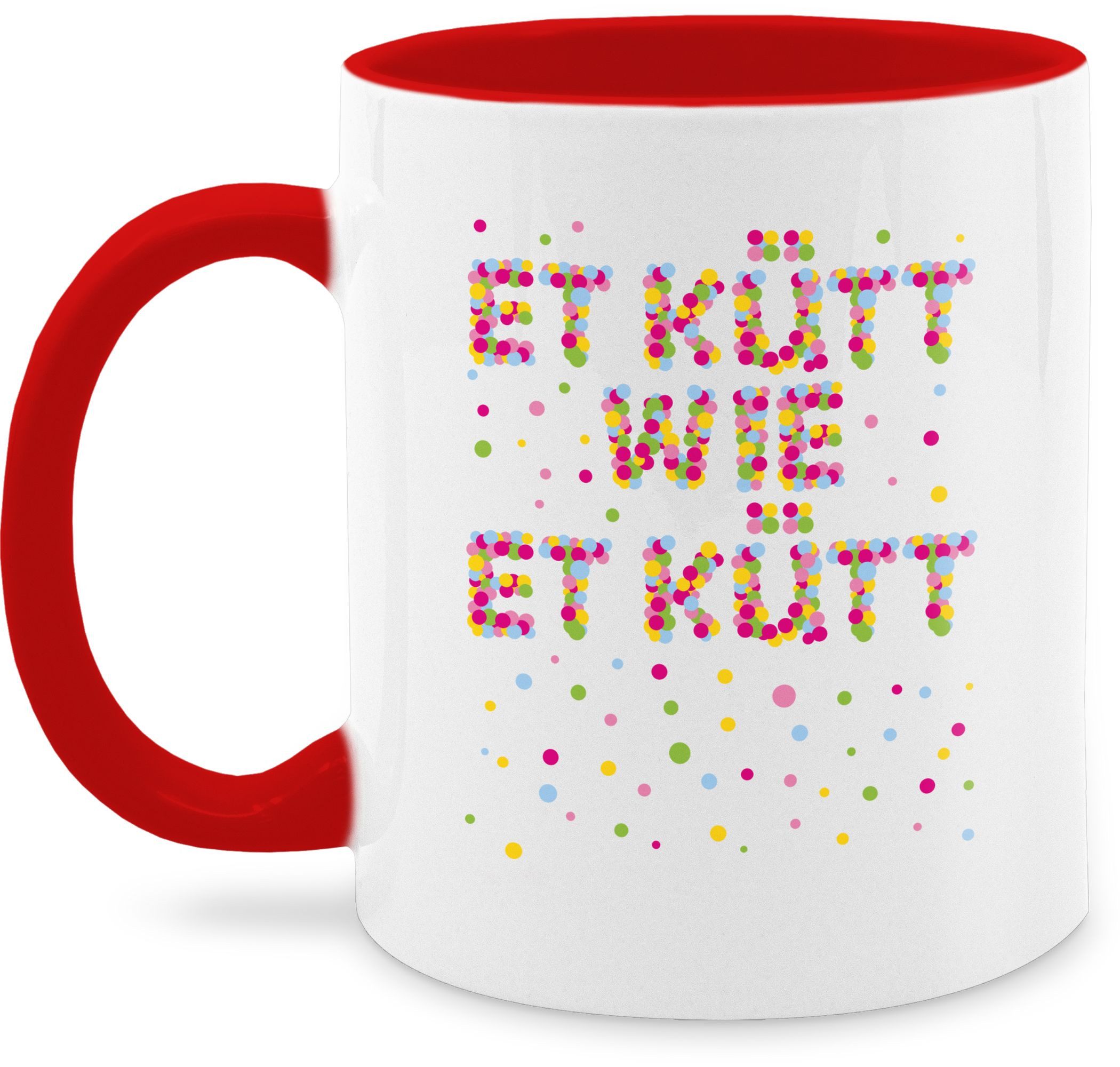 Shirtracer Tasse Et kütt wie et kütt Konfetti I Köln I Kölsches Grundgesetz I Echte Köl, Keramik