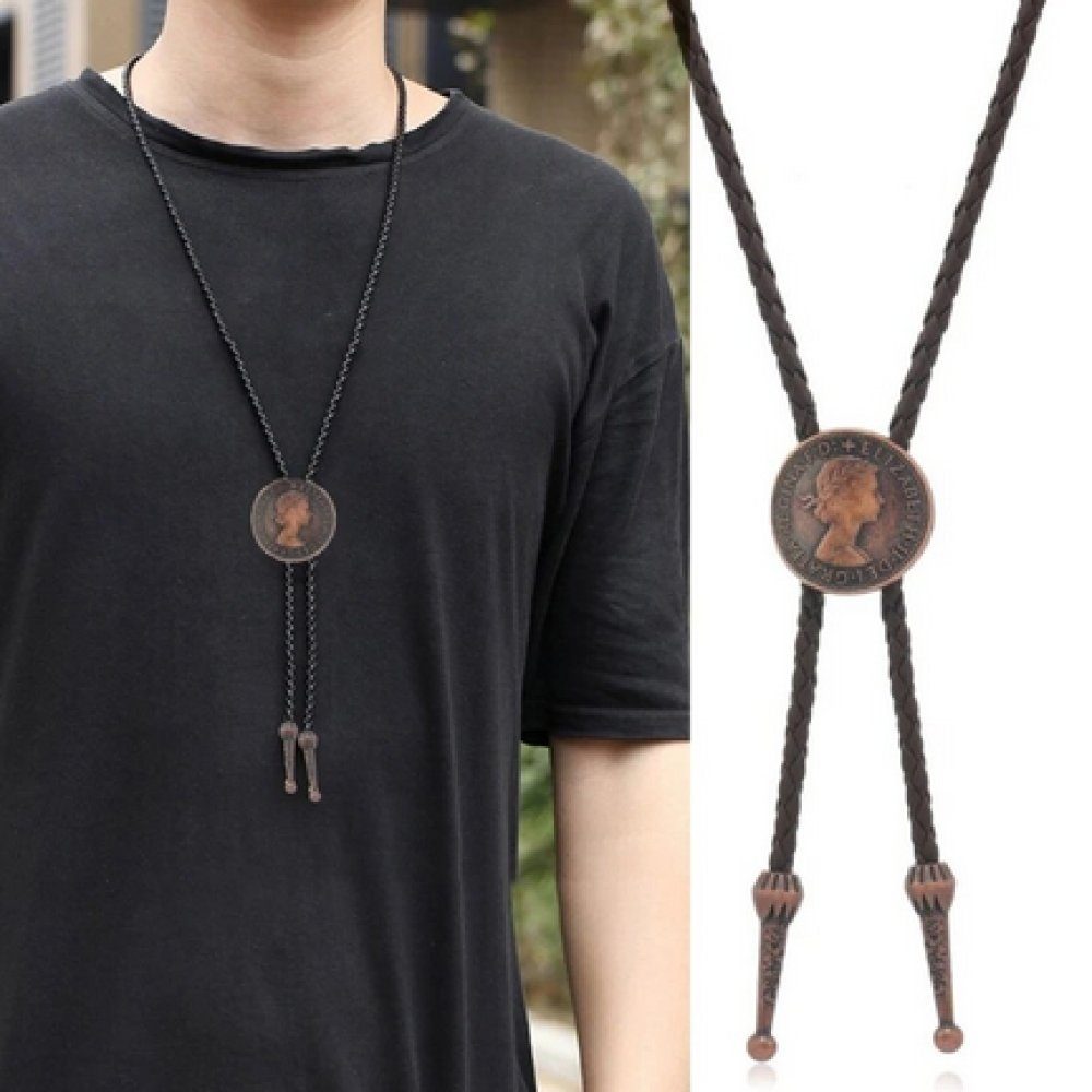 Ware aus aller Welt Krawatte Bolo Krawatte mit Münze und Kordel Western Cow günstig online kaufen