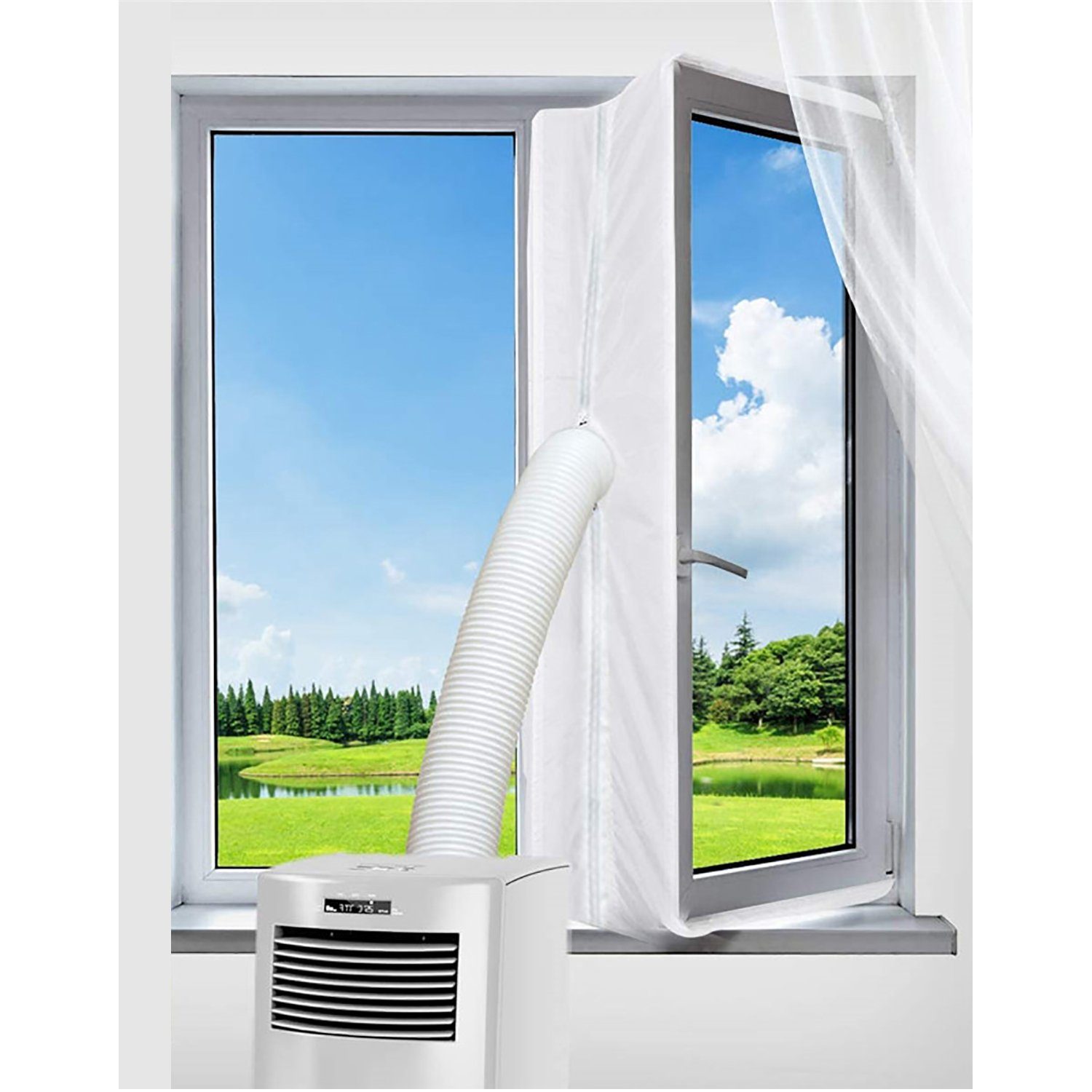 TPFLiving Fenster-Set Erweiterung Zubehör 3 Außenhitze, Mobile Abdichtung Klimagerät, Zubehör für Fensterkit das Fenster für von Meter Klimageräte und Stop, Air Eindringen Trockner Hot verhindert 