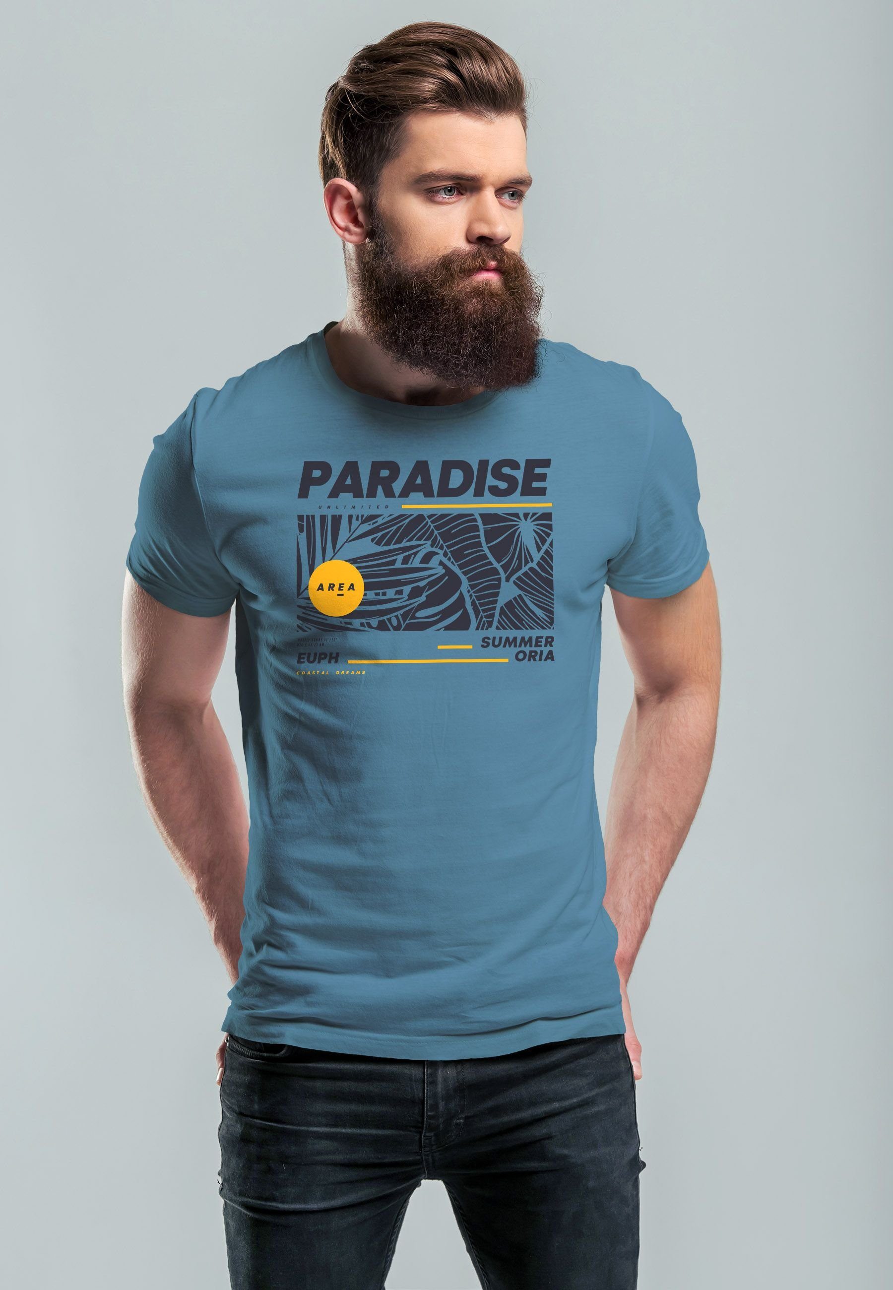 Neverless Print-Shirt Herren T-Shirt Paradise Unlimited günstig online kaufen