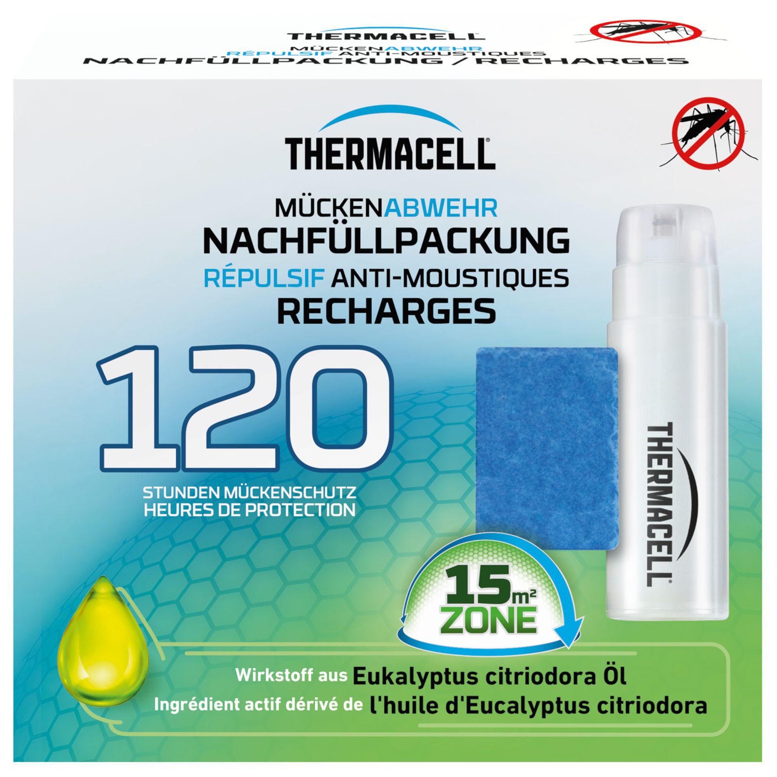 ThermaCell Insektenabwehrgerät Mückenabwehr Nachfüllpackung 120 Stunden, Zitroneneukalyptusöl
