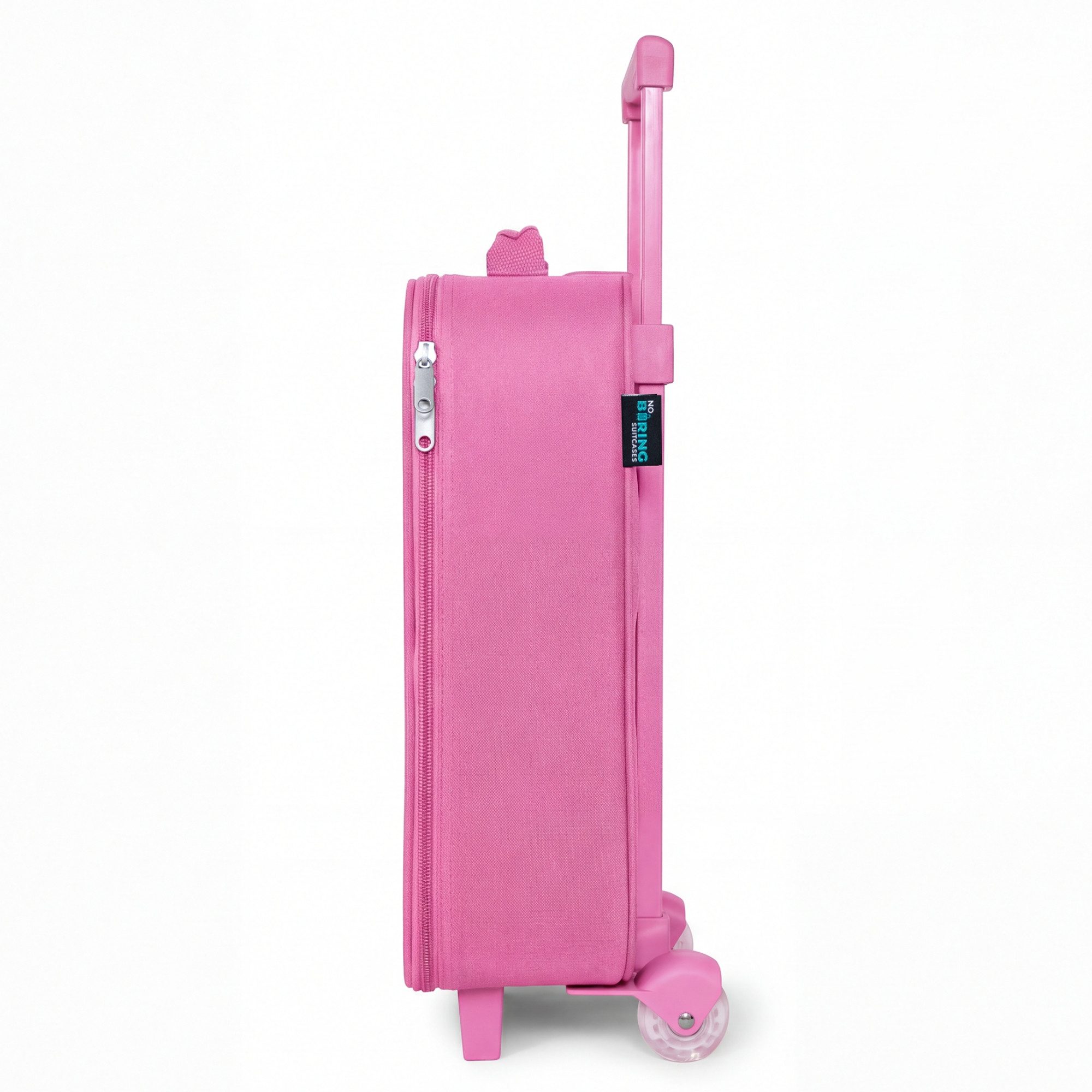 NoBoringSuitcases.com© Kinderkoffer Rosa - mit leuchtende Räder - Einhorn - Rosa - Blumen, 2 Rollen, Handgepäck-Koffer, Kinderkoffer, Reisekoffer Mädchen – Bild 5 von 5