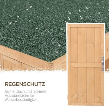 Outsunny Gerätehaus Schuppen mit Doppeltür, BxT: 74x43 cm, (Geräteschuppen, 1 St., Gartenschrank), für Garten, Natur