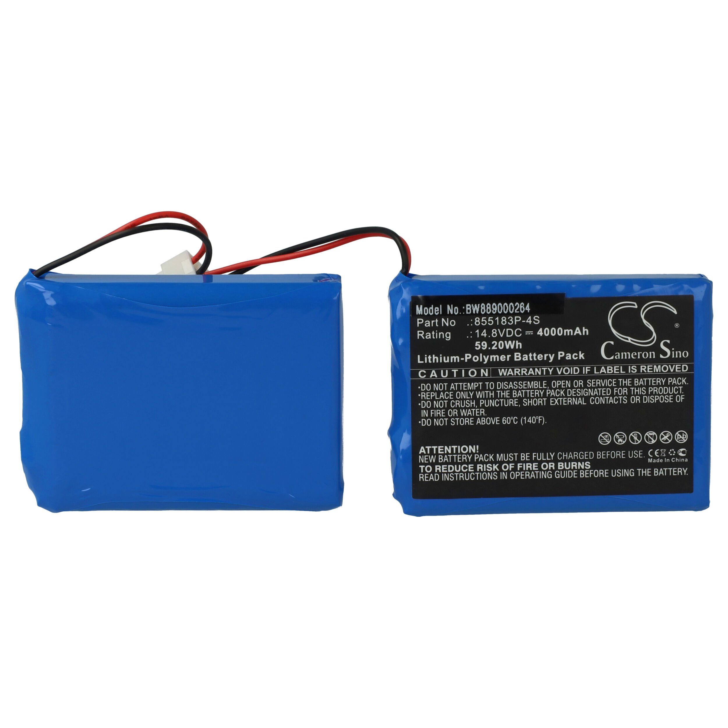vhbw kompatibel mit Contec ECG-1200, ECG-1200G Akku Li-Polymer 4000 mAh (14,8 V)