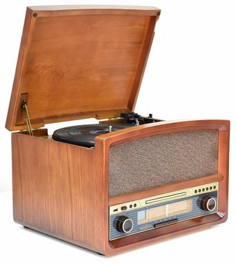 Reflexion HIF1937A Multifunktionsspieler (Retro Stereo-Anlage mit Plattenspieler, Kassette, CD-Player und Radio)