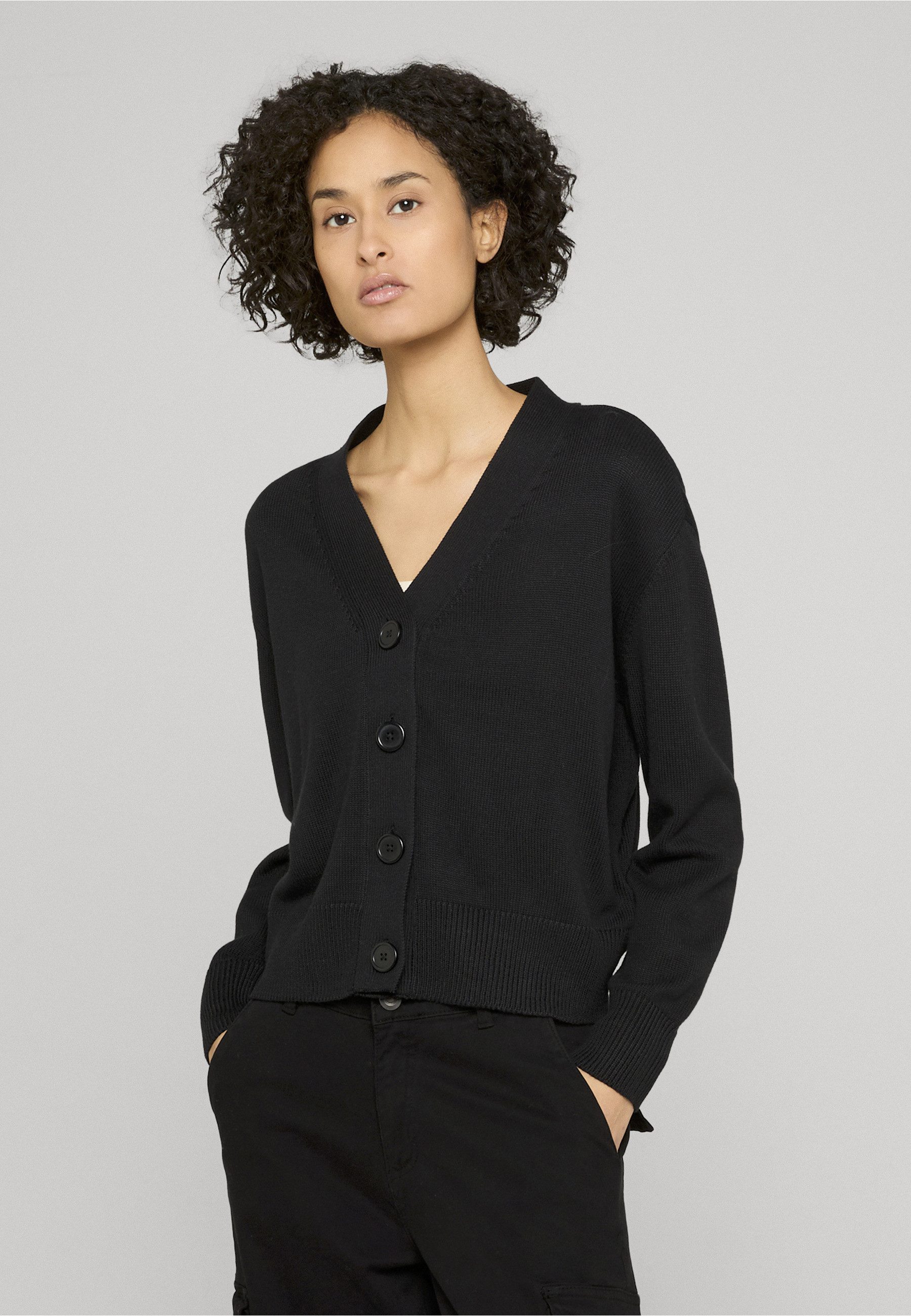 URBAN CLASSICS Strickjacke Urban Classics Damen Ladies Rib Cardigan (1-tlg)