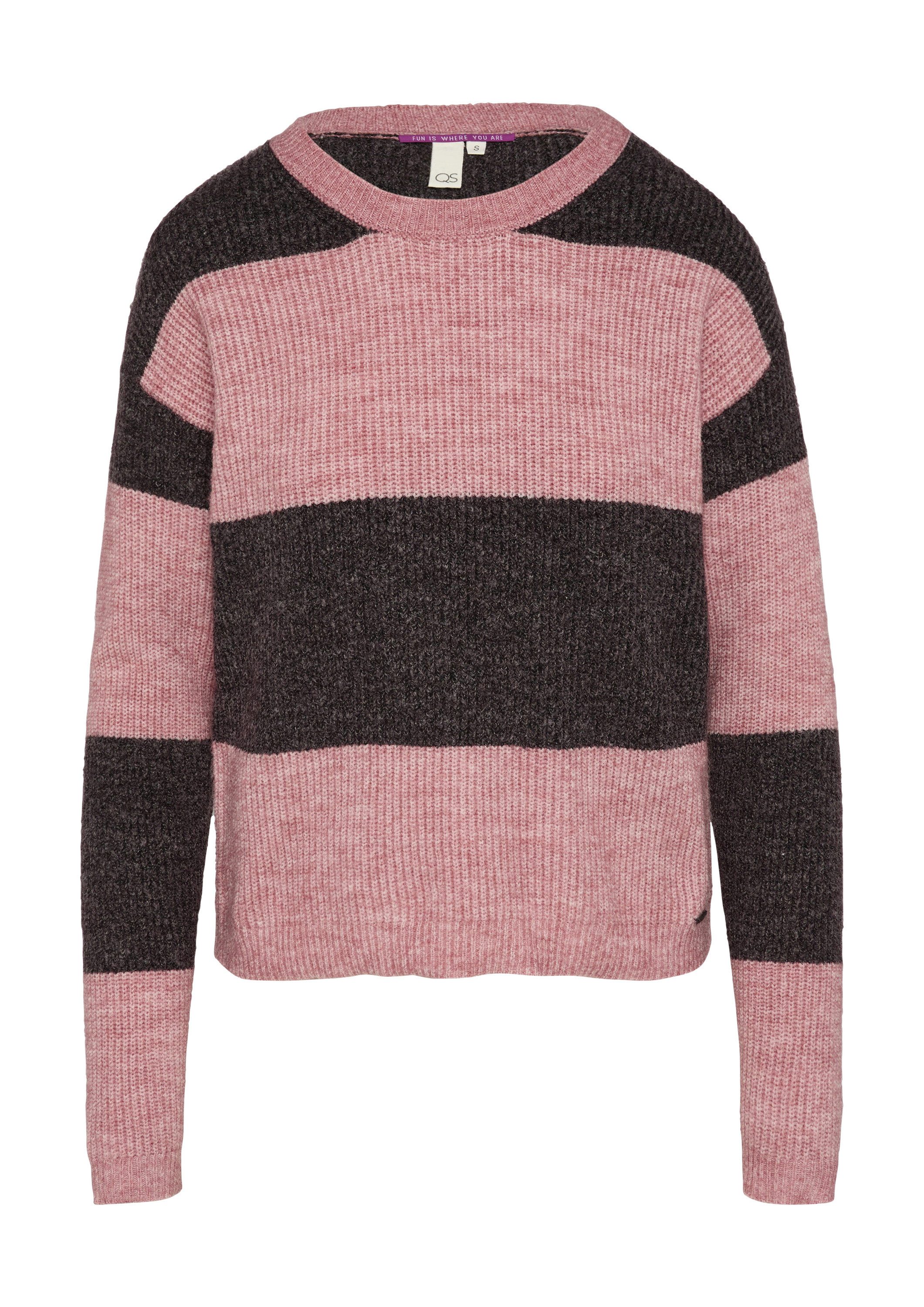 QS Longpullover Strickpullover Melierter Strickpullover mit günstig online kaufen