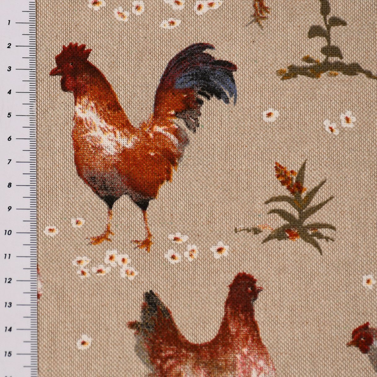handmade, Vorhang in LEBEN. (1 SCHÖNER Farm braun blickdicht, vorgewaschen natur Chicken Germany, made Vorhang LEBEN., Smokband Kunstfaser, Hühner SCHÖNER 245cm, St),