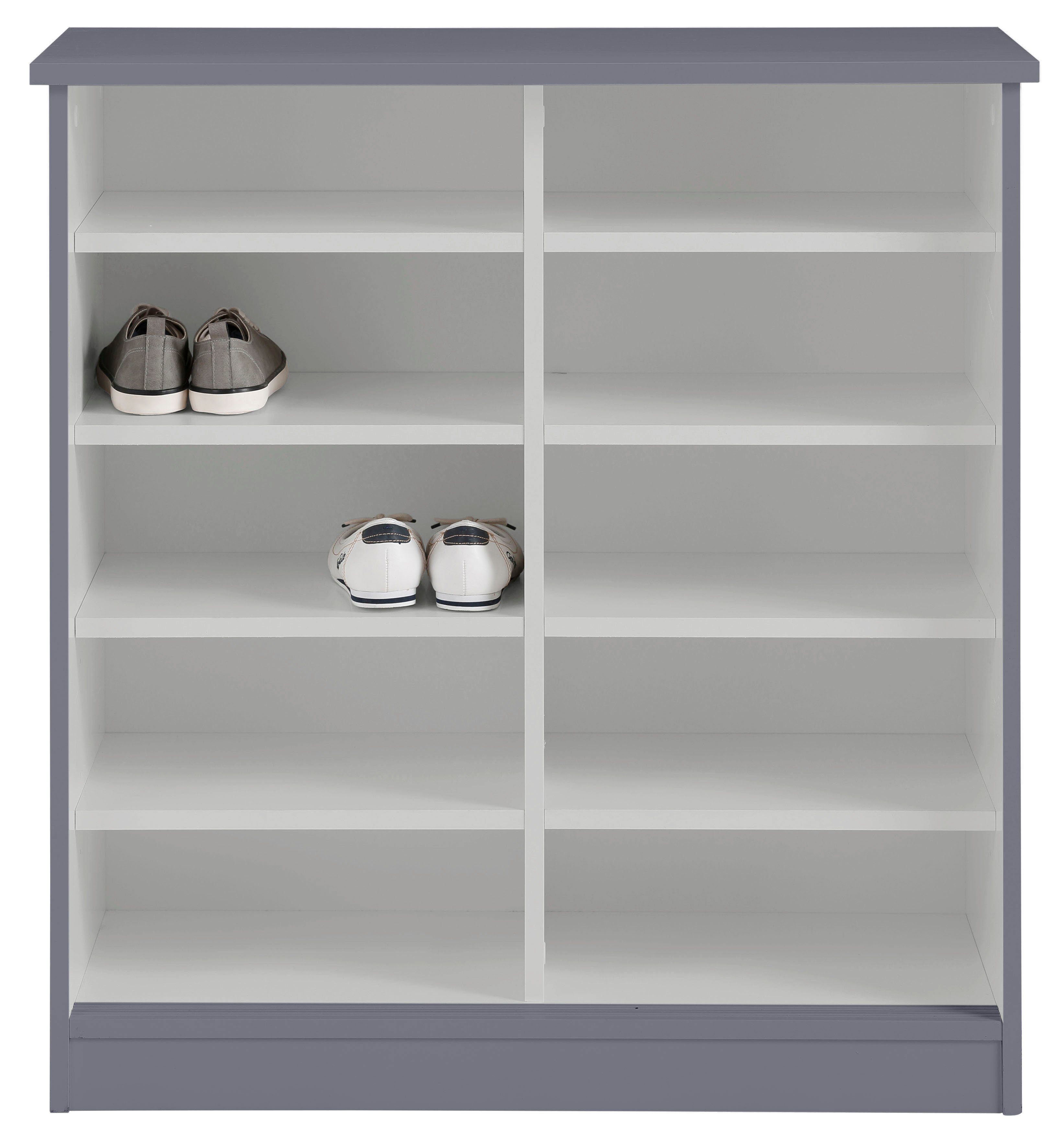 Home affaire Garderoben-Set Nekso, (3-St), bestehend (3-St) grau Paneel Schuhkommode, und aus Garderobenschrank
