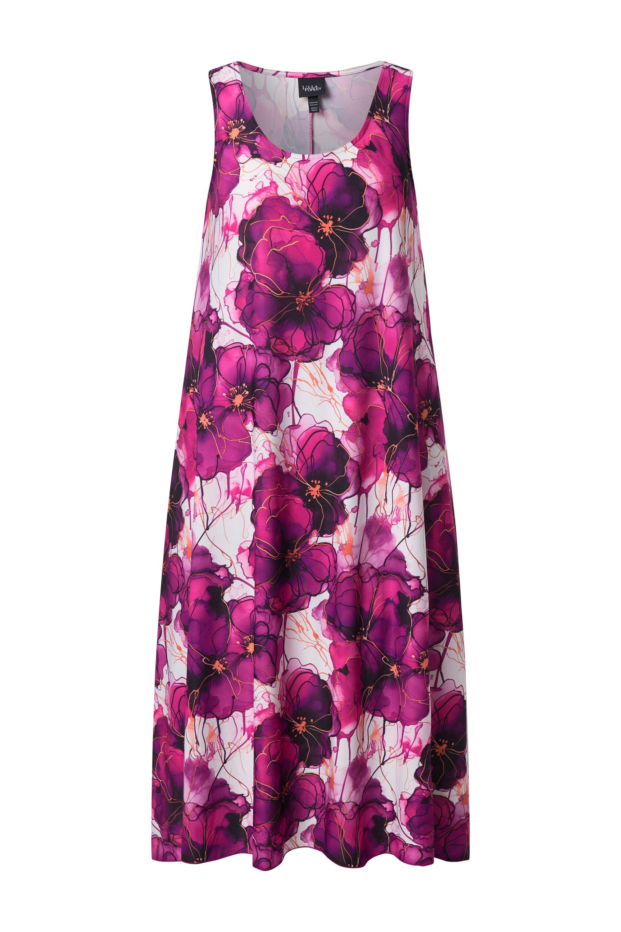Ulla Popken Cocktailkleid Jerseykleid Blüten Rundhals ärmellos günstig online kaufen