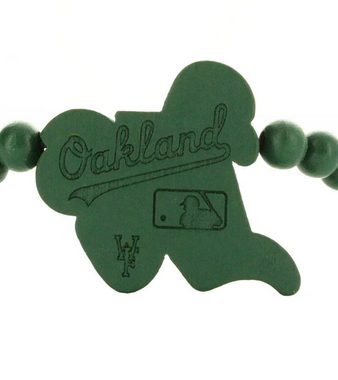 WOOD FELLAS Halsband WOOD FELLAS Holz-Kette Kette modische Perlen-Kette mit Holz Oakland-Anhänger Hals-Schmuck Bunt