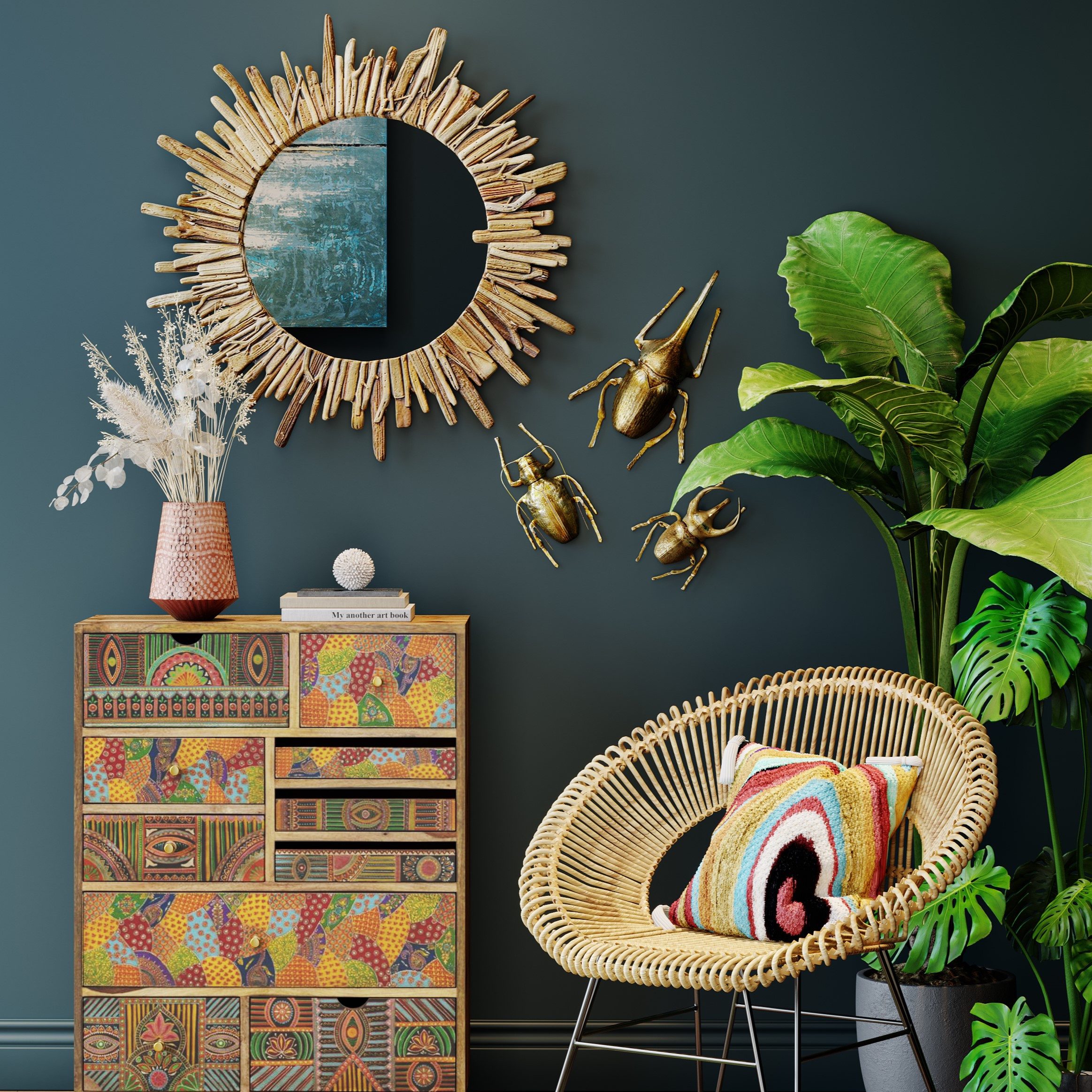Kare Design Wanddekoobjekt Atlas Beetle Gold, aus Polyresin