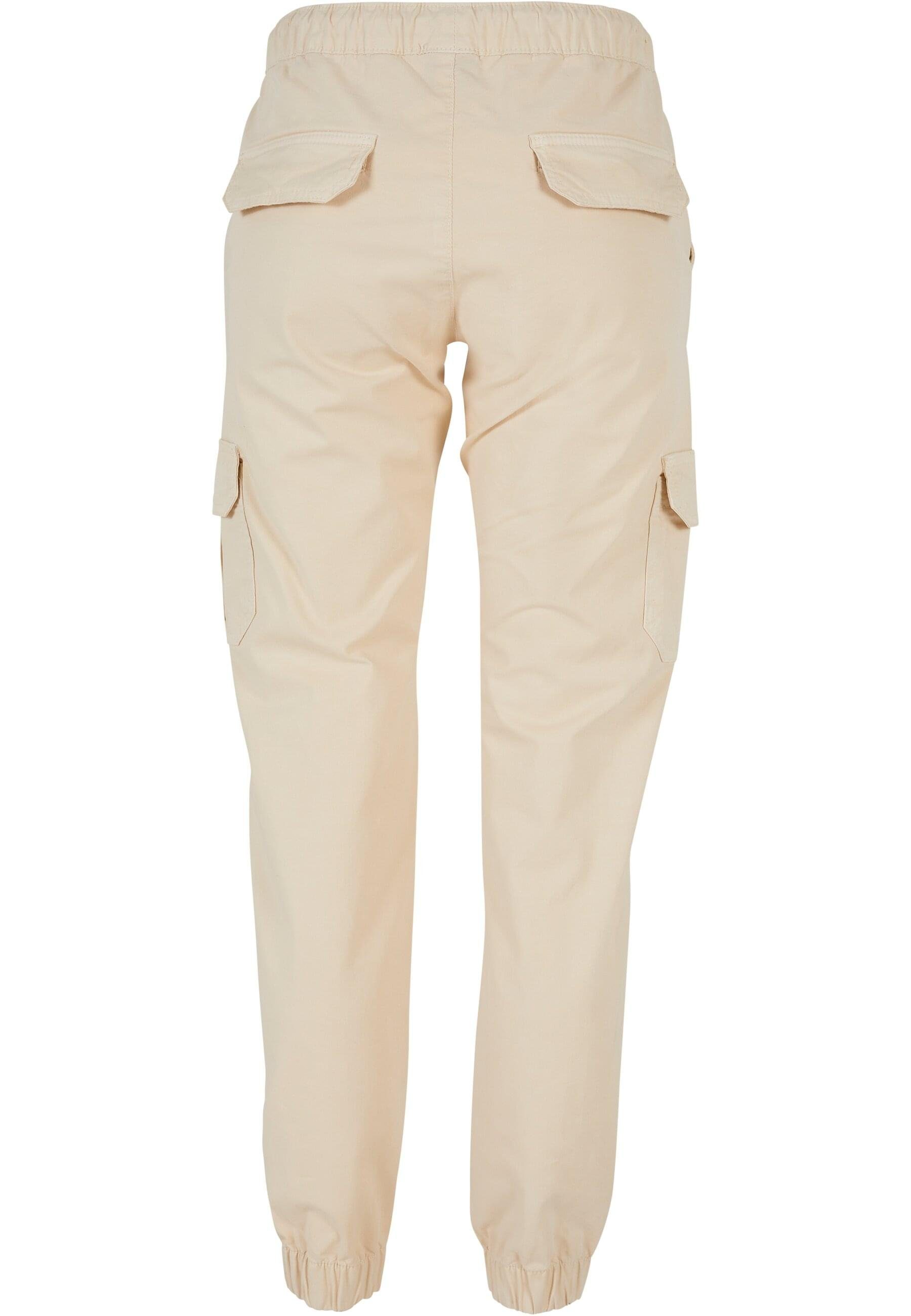 Waist High Pants (1-tlg) whitesand Cargo Jogging Cargohose URBAN CLASSICS Ladies Damen