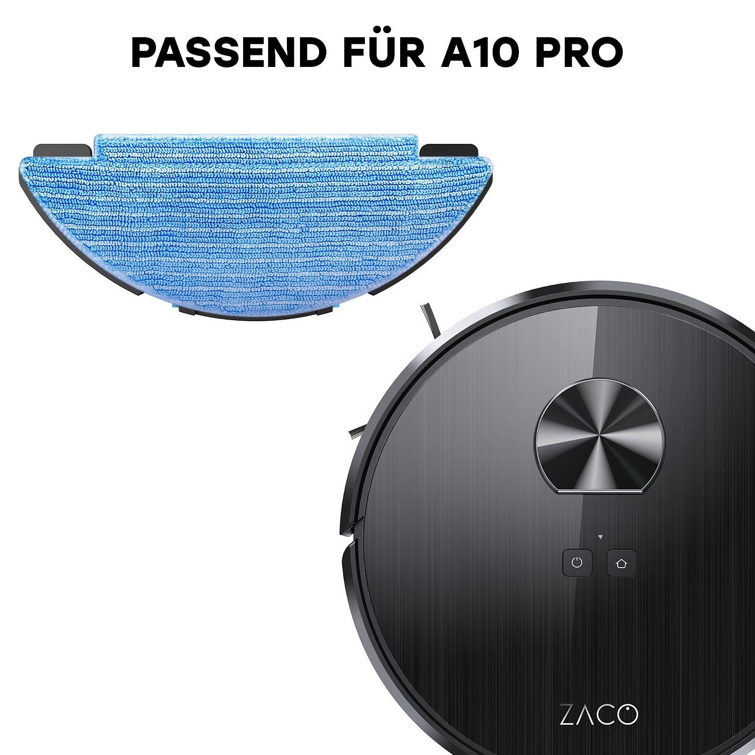 A10 (1-tlg), passend Zubehör-Set Zubehör ZACO Saugroboter Pro für A10 Ersatzteil, für ZACO für Ersatz Pro, A10 Pro, Original Wischplatte