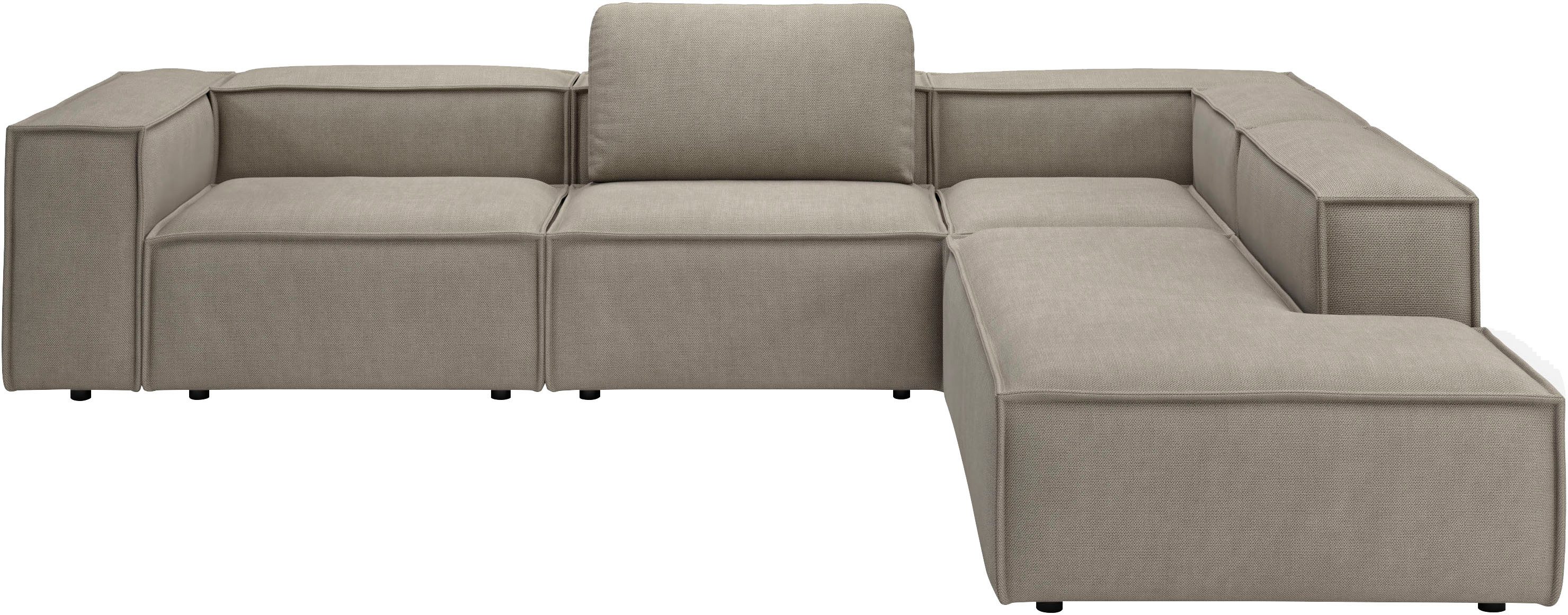 Artikel klicken und genauer betrachten! - Mit Wellenunterfederung ausgestattetes Sofa   Dieses  Ecksofa »Watertown moderne L-Form« von Places of Style  bietet dir dank der Wellenunterfederung hohen Sitzkomfort und Tragfähigkeit. Ein weiterer Vorteil ist das passende Rückenkissen, das dekorativ und zugleich komfortabel ist. Von vorne betrachtet ist der lange Schenkel nach links ausgerichtet. | im Online Shop kaufen