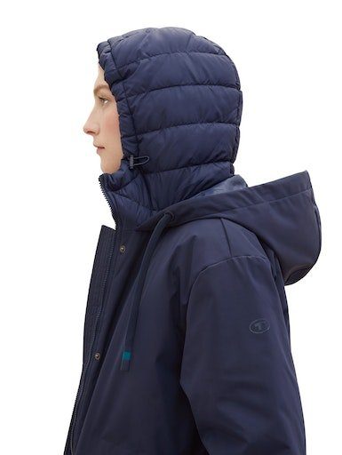 TOM TAILOR Parka mit gestepptem auch Kapuze Inlay - in blue captain sky der