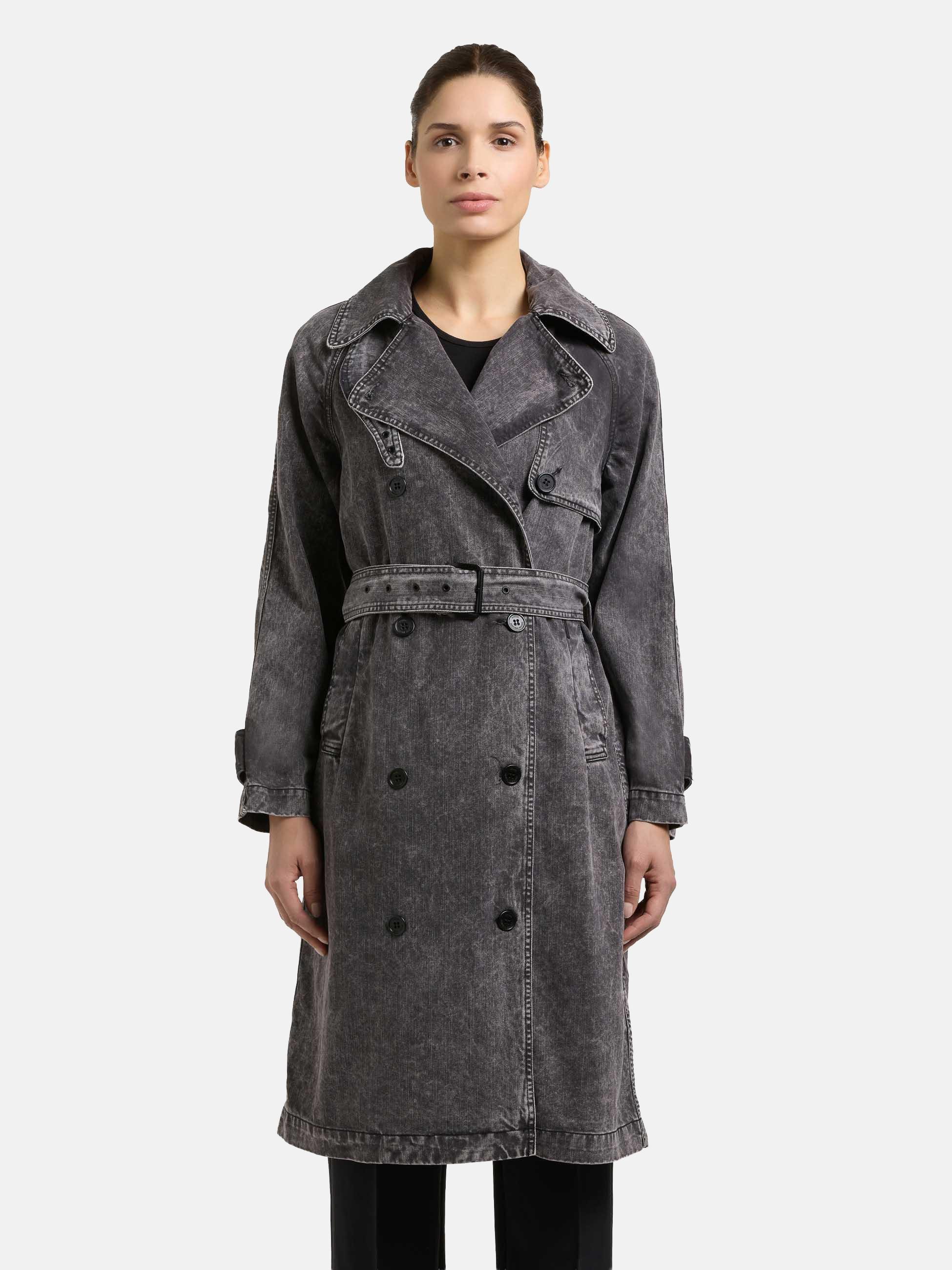 khujo Trenchcoat Enza Damen Übergangsmantel in Jeans-Optik