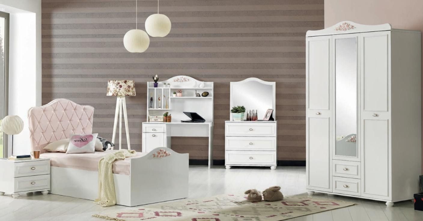 Schlafzimmer-Set 5-teiliges Jugendzimmer-Set mit Bett, Nachttisch und Schrank