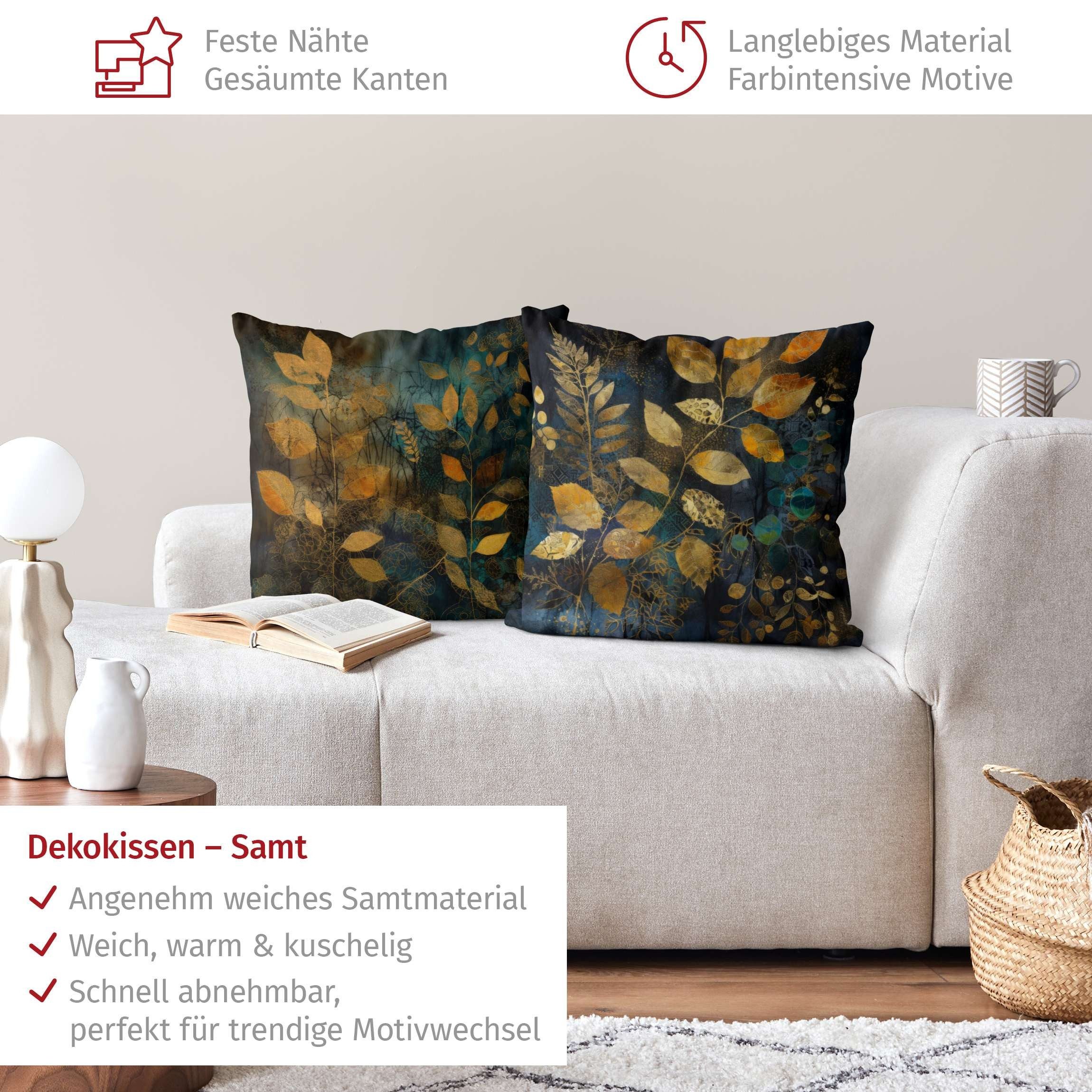 Bilderdepot24 Dekokissen 2-teilig drinnen Kissenhülle/ Sofakissen/ Zierkissen Kissenhülle gold, Bezug mit / ohne Füllung Zierkissen Outdoor Sofa Bett