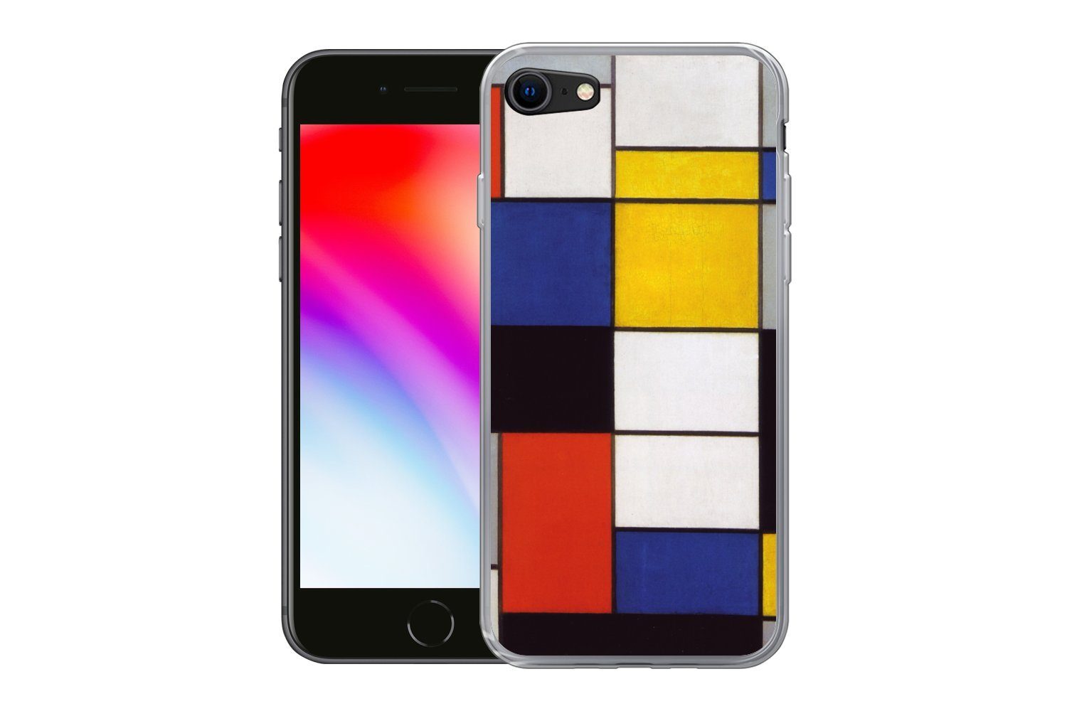 MuchoWow Handyhülle für Apple iPhone 7 Komposition A - Piet Mondrian, Smartphone-Bumper, Print, Handy Schutzhülle Dünn