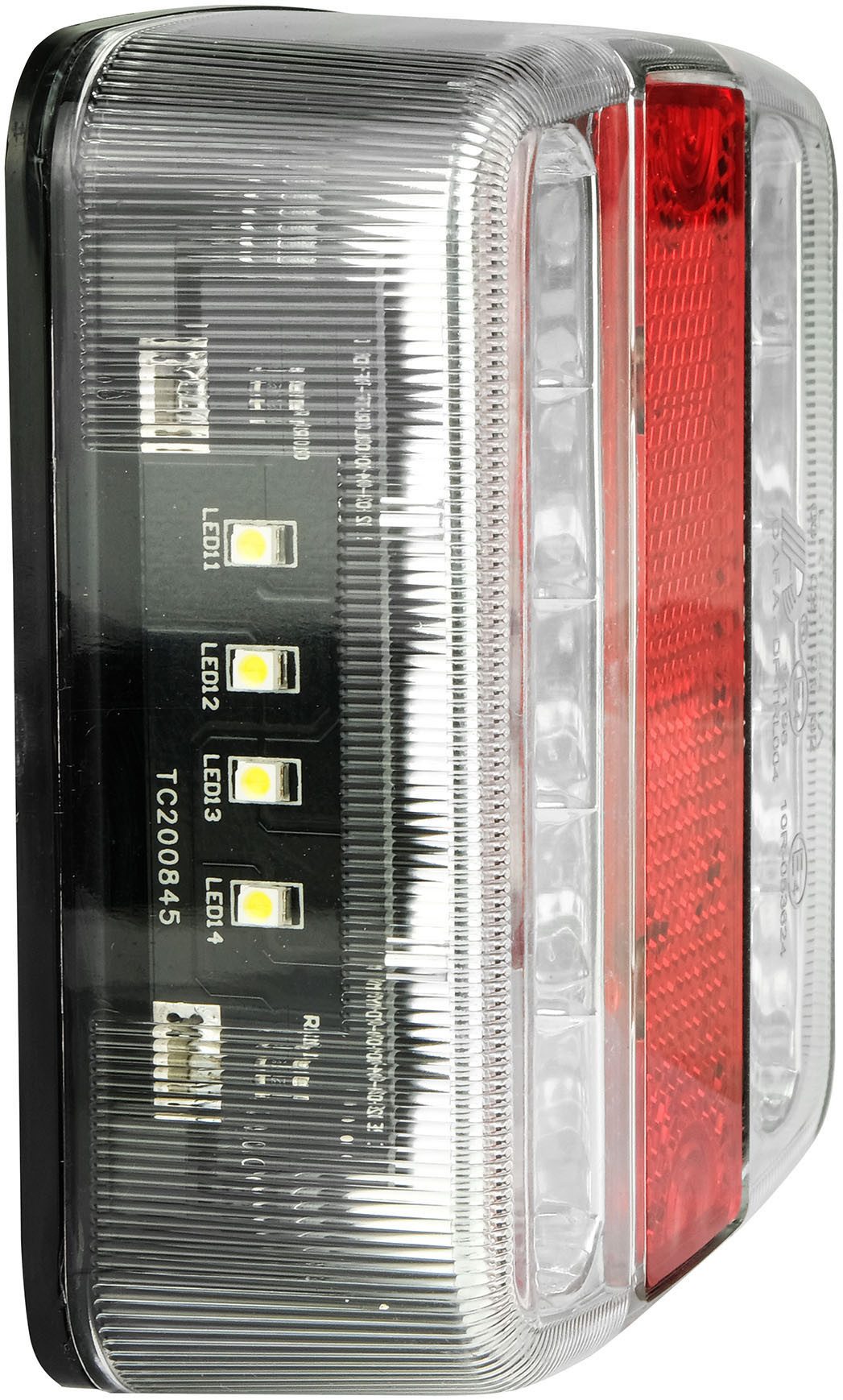 LAS Anhänger-Rückleuchte LED Rückleuchten Set für Anhänger 12V, Blinker, Bremslicht, Kennzeichenbeleuchtung, Rückleuchte, LED fest integriert, Neutralweiß, rot