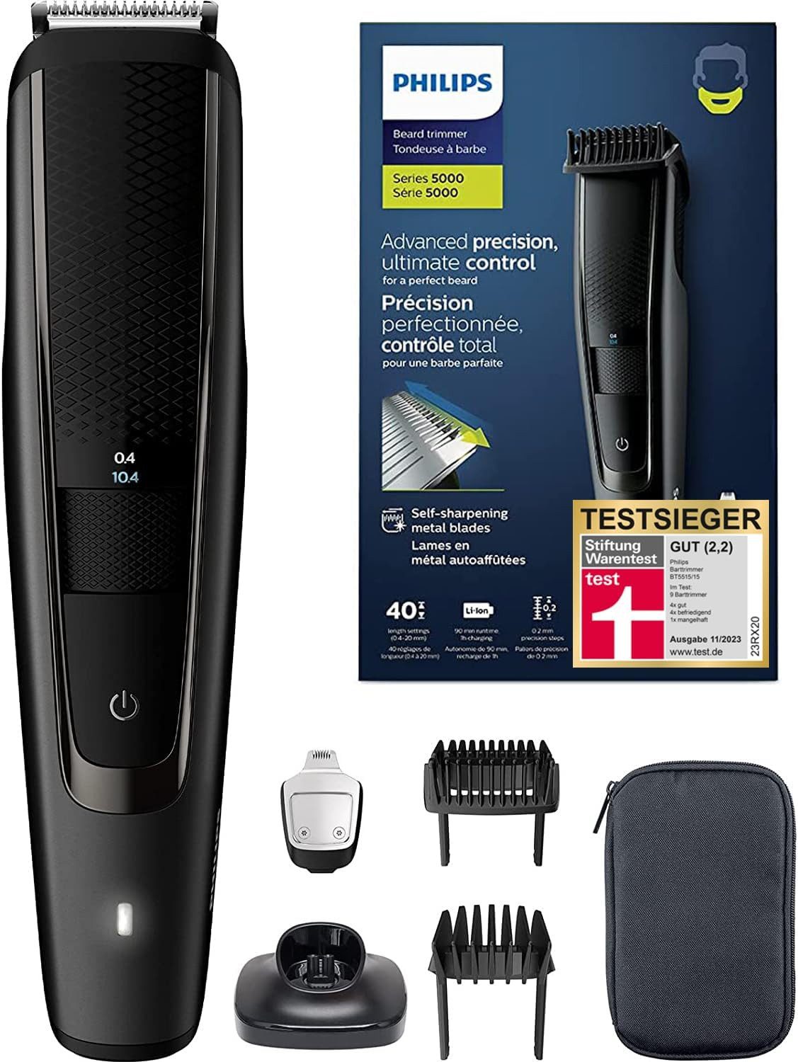 Philips Haarschneider, Elektrischer Bartschneider und Rasierer zum Trimmen Stylen Rasieren, Klingen vielseitigen Längeneinstellungen für jeden Bartstyle komplett
