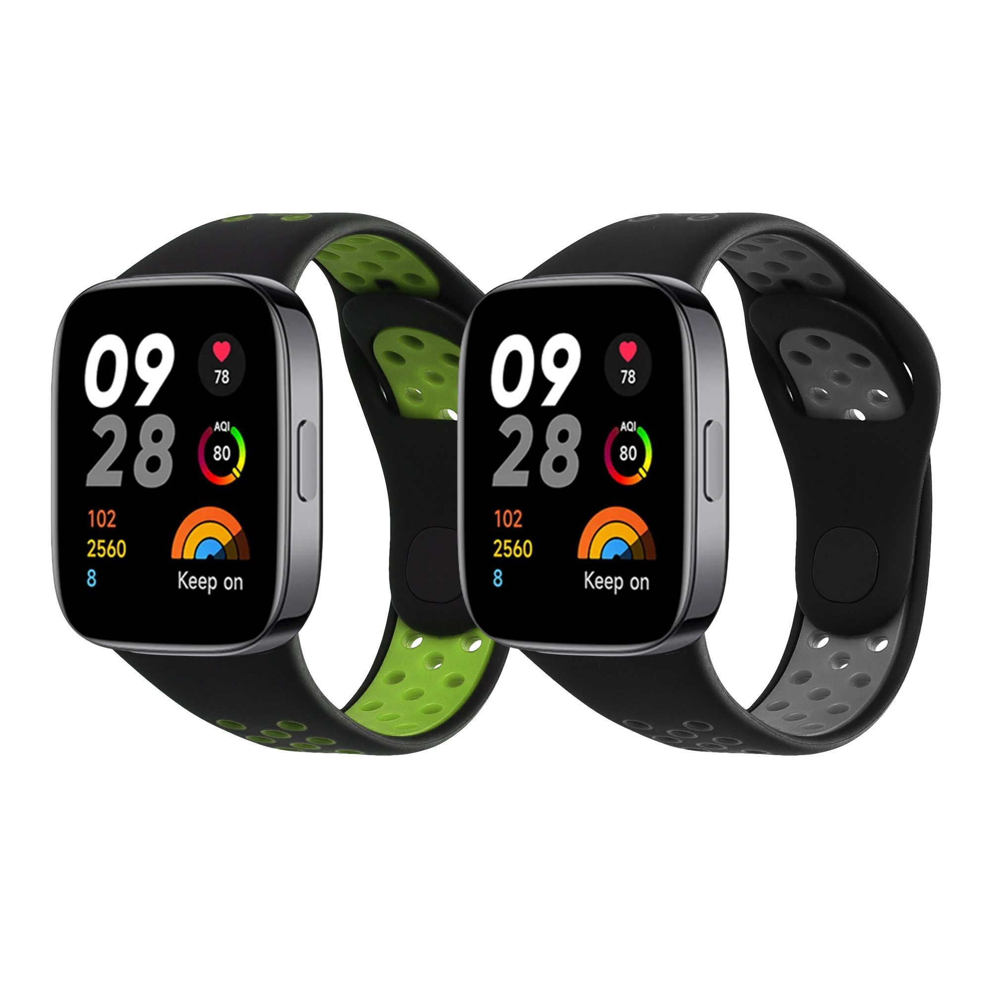 kwmobile Uhrenarmband für Xiaomi Redmi Watch 3 Active Armband Smartwatch, 2-tlg., Ersatzarmband für Fitnesstracker - Wechselarmband Smartwatch