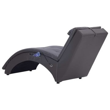 vidaXL Sitzbank Massage Chaiselongue mit Kissen Grau Kunstleder Liegesofa Wohnzimmer R