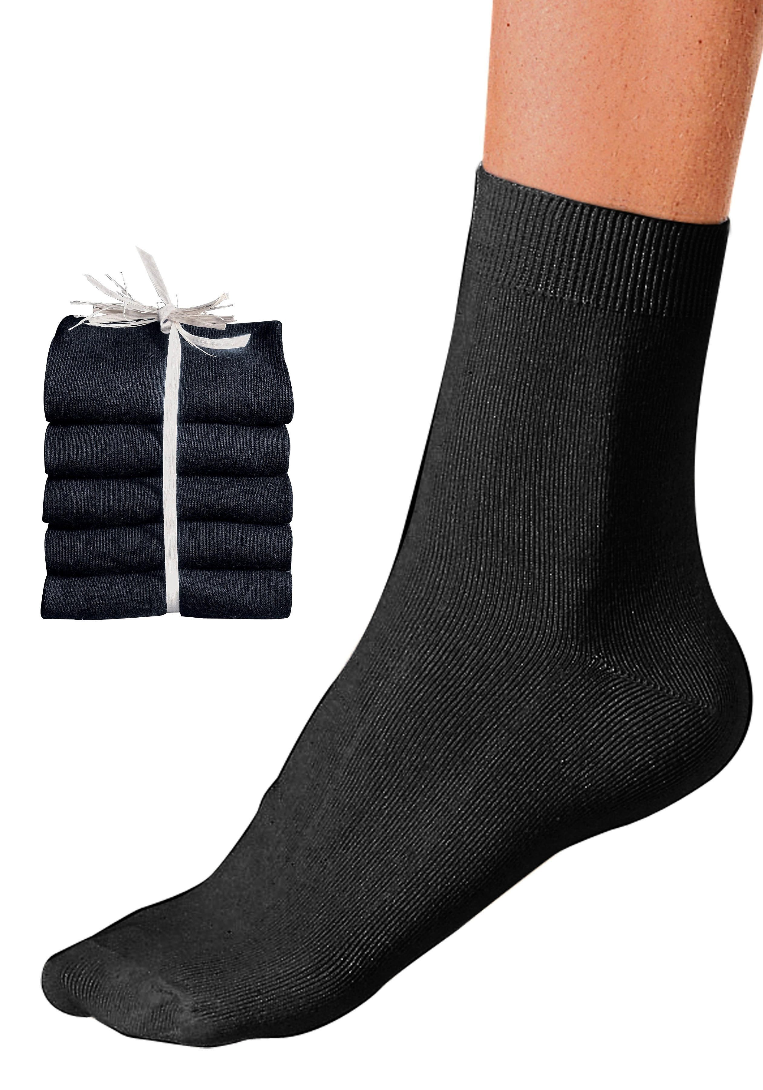 Go in Basicsocken Damen Socken Strümpfe ohne Logo feine Baumwolle (Packung, 5-Paar, Gr. 35-38 bis 39-42) unifarben ganz schlicht