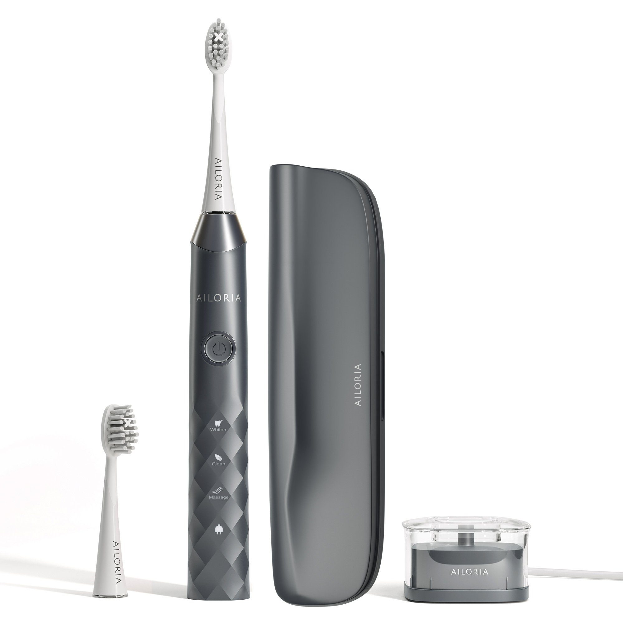 AILORIA Schallzahnbürste SHINE BRIGHT USB-Schallzahnbürste, Aufsteckbürsten: 2 St., Dynamische Reinigungswirkung
