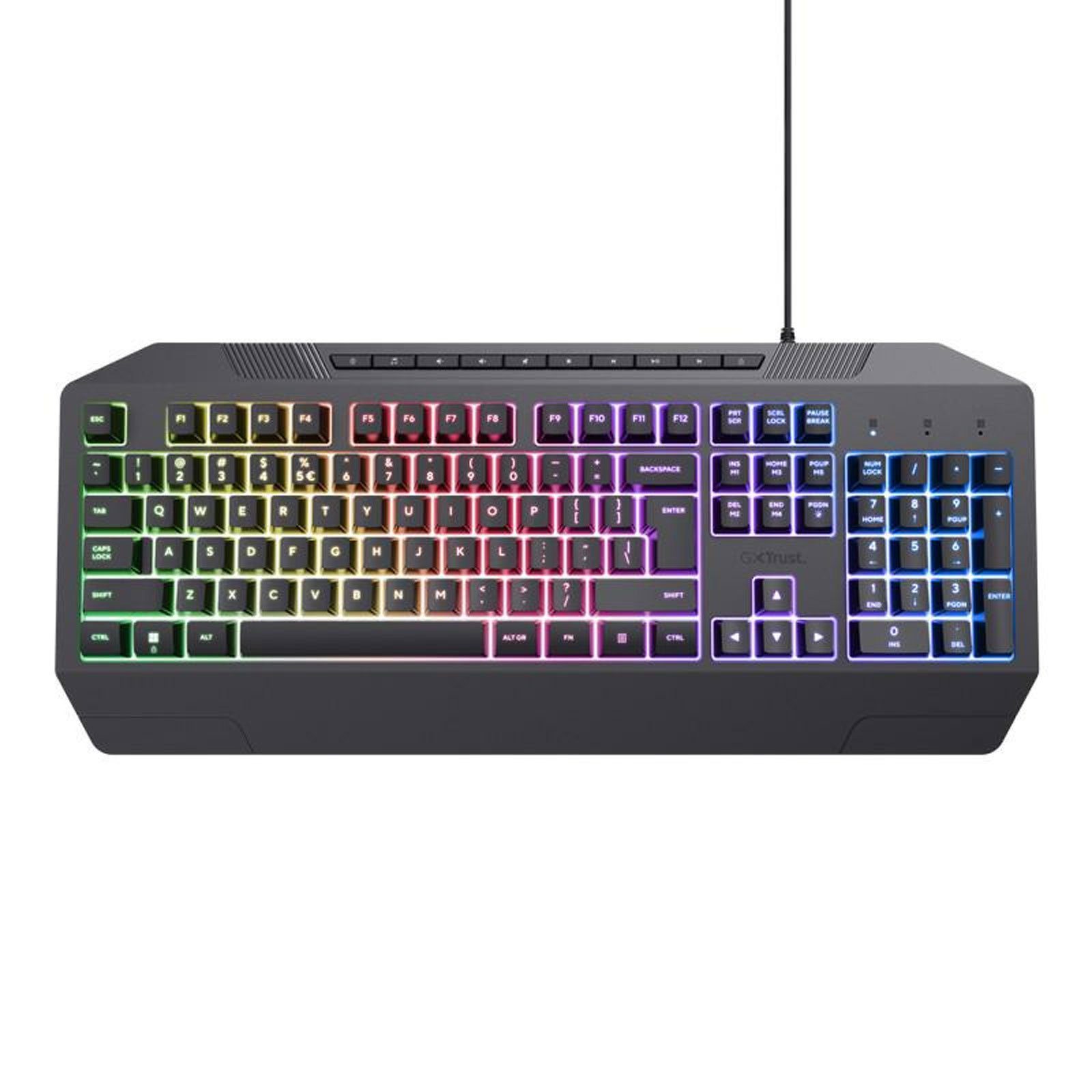 Trust GXT836 Tastatur (Soft-Touch-Membrantasten, RGB-Wellen-Beleuchtung)