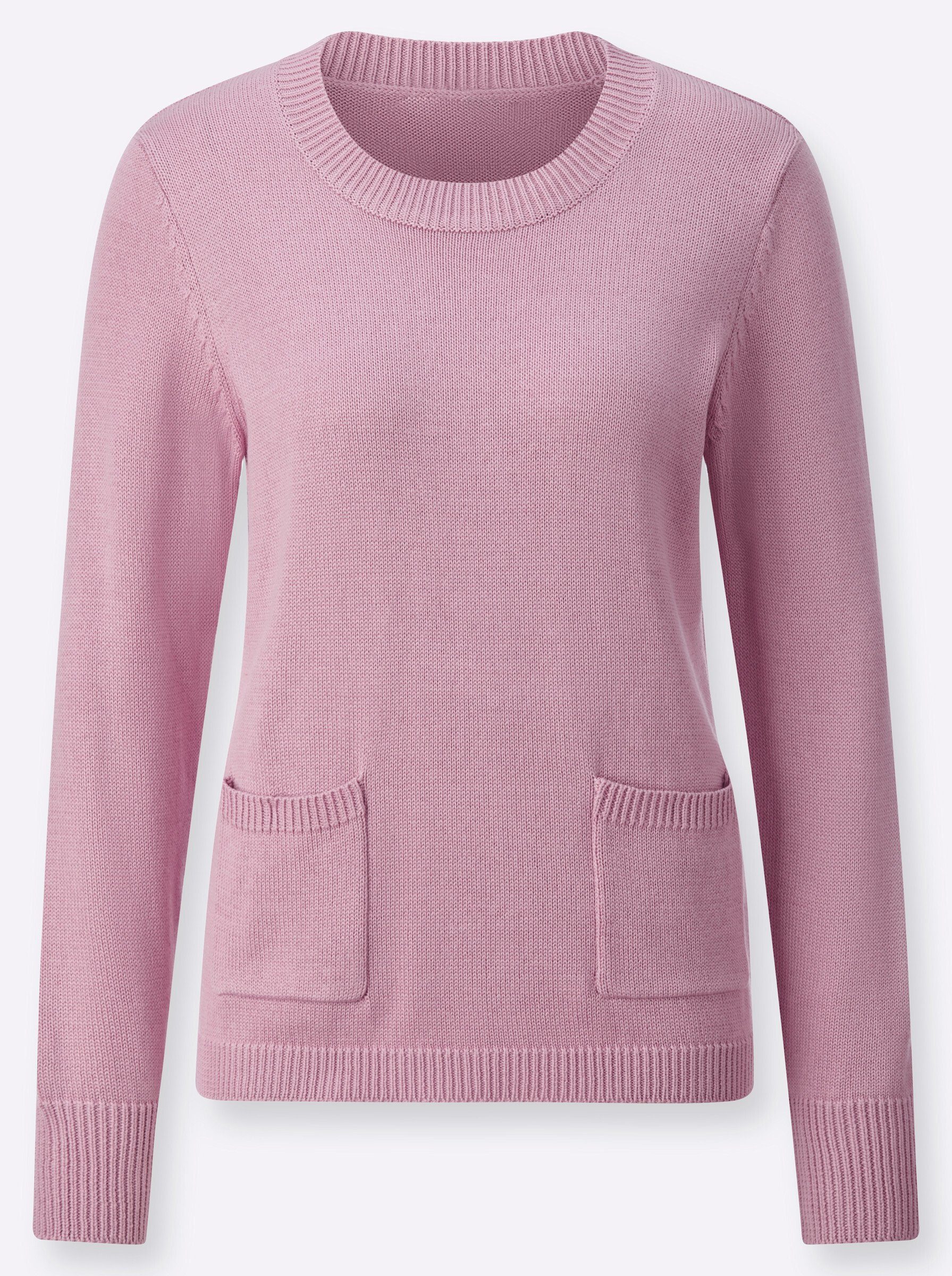 Strickpullover Pullover Langarm Materialmix