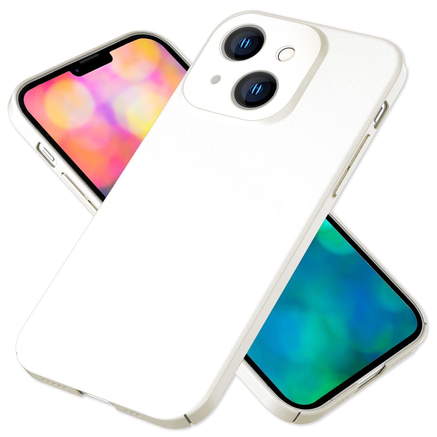 Nalia Smartphone-Hülle Apple iPhone 14 15,5 cm (6,1 Zoll), Ultra Dünne 0,5mm Hülle / Mattes Hardcase / Silk Touch / Extra Leicht