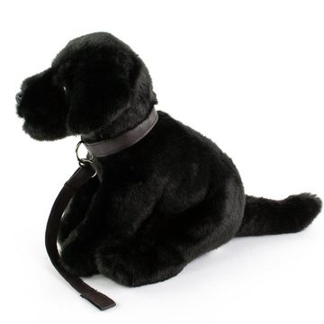 Teddys Rothenburg Kuscheltier Labrador Kuscheltier schwarz sitzend mit Leine 35 cm Hund Uni-Toys (Plüschhund)